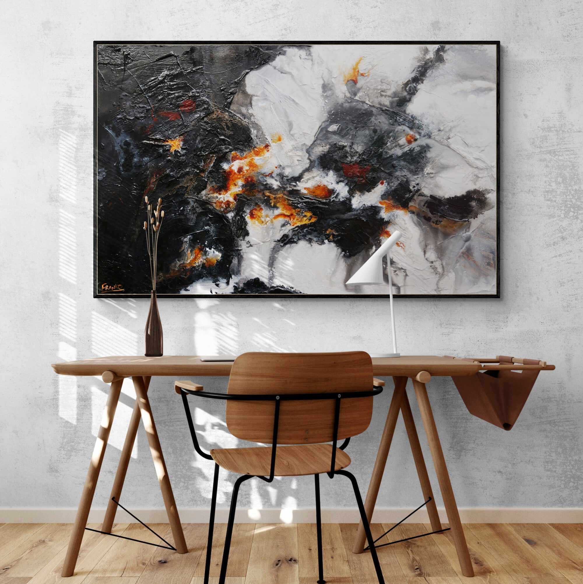 Rusted Charcoal 160cm x 100cm Brown Black White Textured Abstract Painting (SOLD)-Abstract-[Franko_Artist]-[Australian_artist]-[Gold_Coast]-[Brisbane]-[modern]-[contemporary]-[original]-[Large_artwork]-[The_Block]-[Dream_Homes]-[ideas]-[Grand_Designs]-[Art_Lover]-Franklin Art Studio