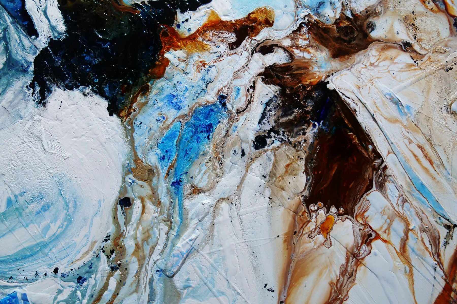 Rusted Class 120cm x 100cm Blue White Textured Abstract Painting (SOLD)