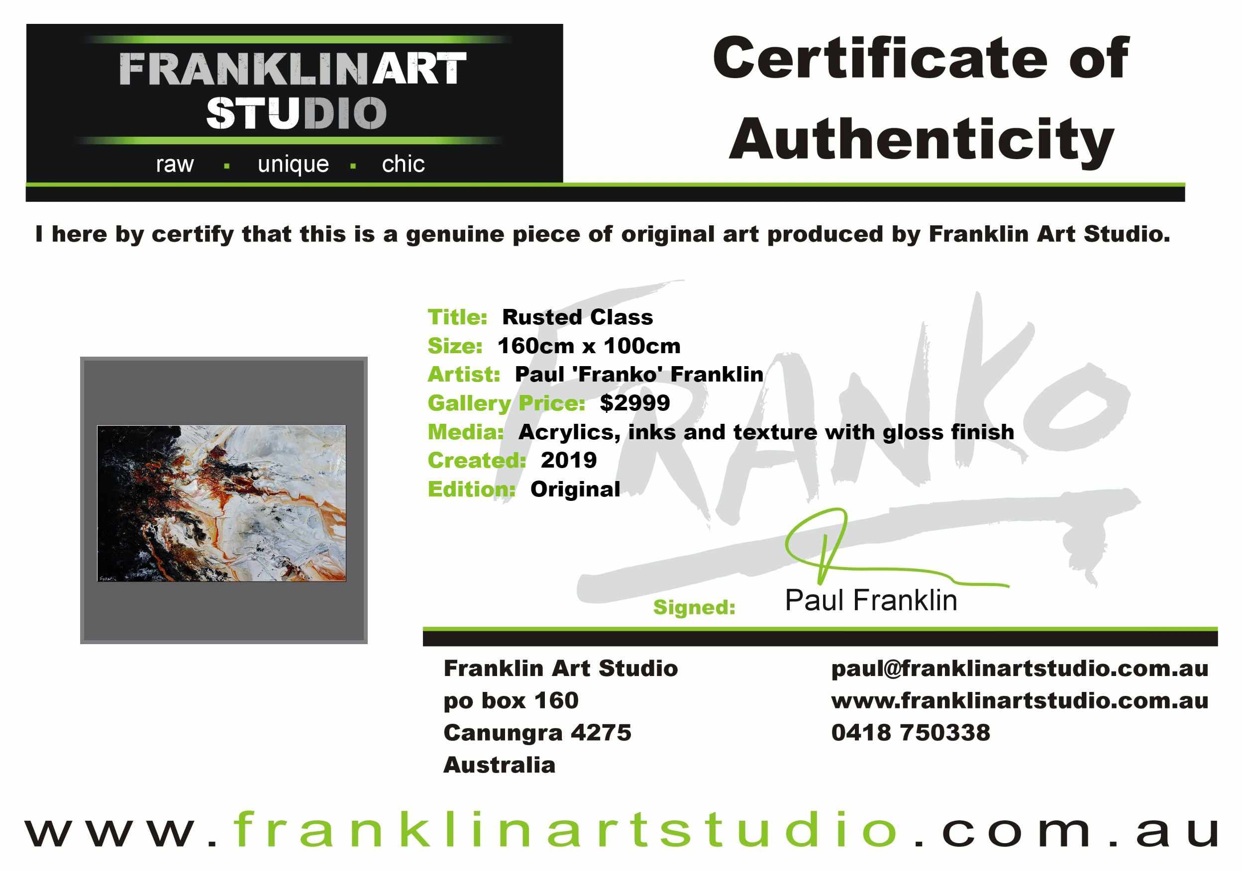 Rusted Class 160cm x 100cm Black White Brown Textured Abstract Painting (SOLD)-Abstract-[Franko_Artist]-[The_Block]-[Dream_Homes]-[ideas]-[Grand_Designs]-[Art_Lover]-Franklin Art Studio