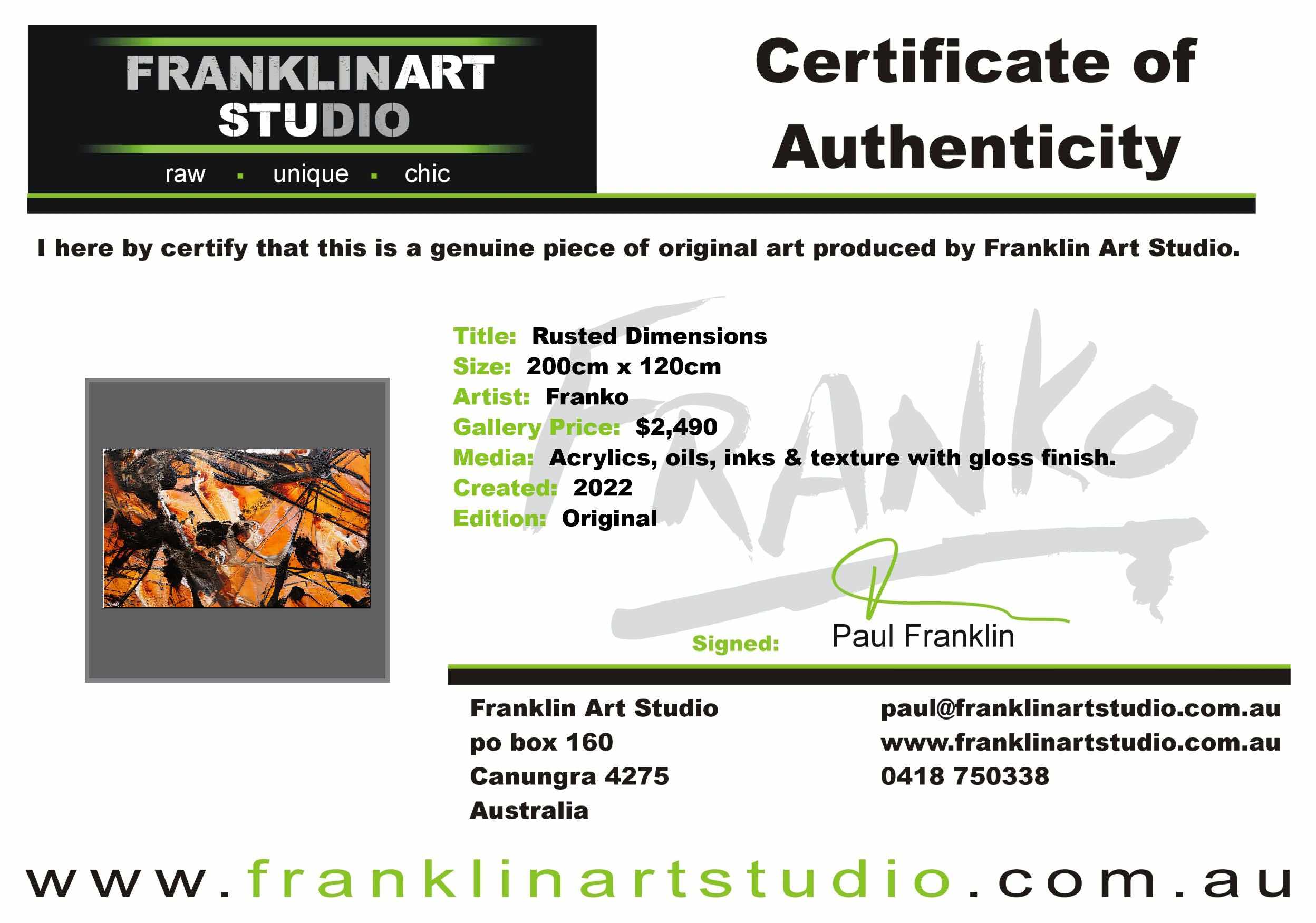 Rusted Dimensions 200cm x 120cm Ochre Black Textured Abstract Painting-Abstract-[Franko]-[Australian]-[Popular]-[Best Selling]-Franklin Art Studio