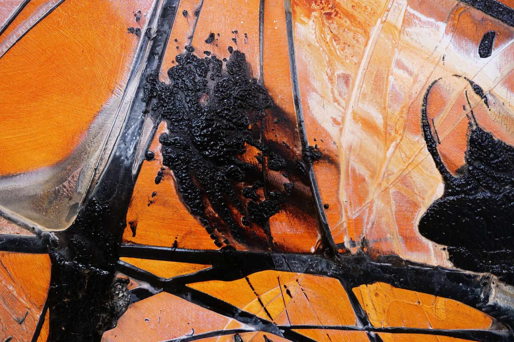 Rusted Dimensions 200cm x 120cm Ochre Black Textured Abstract Painting