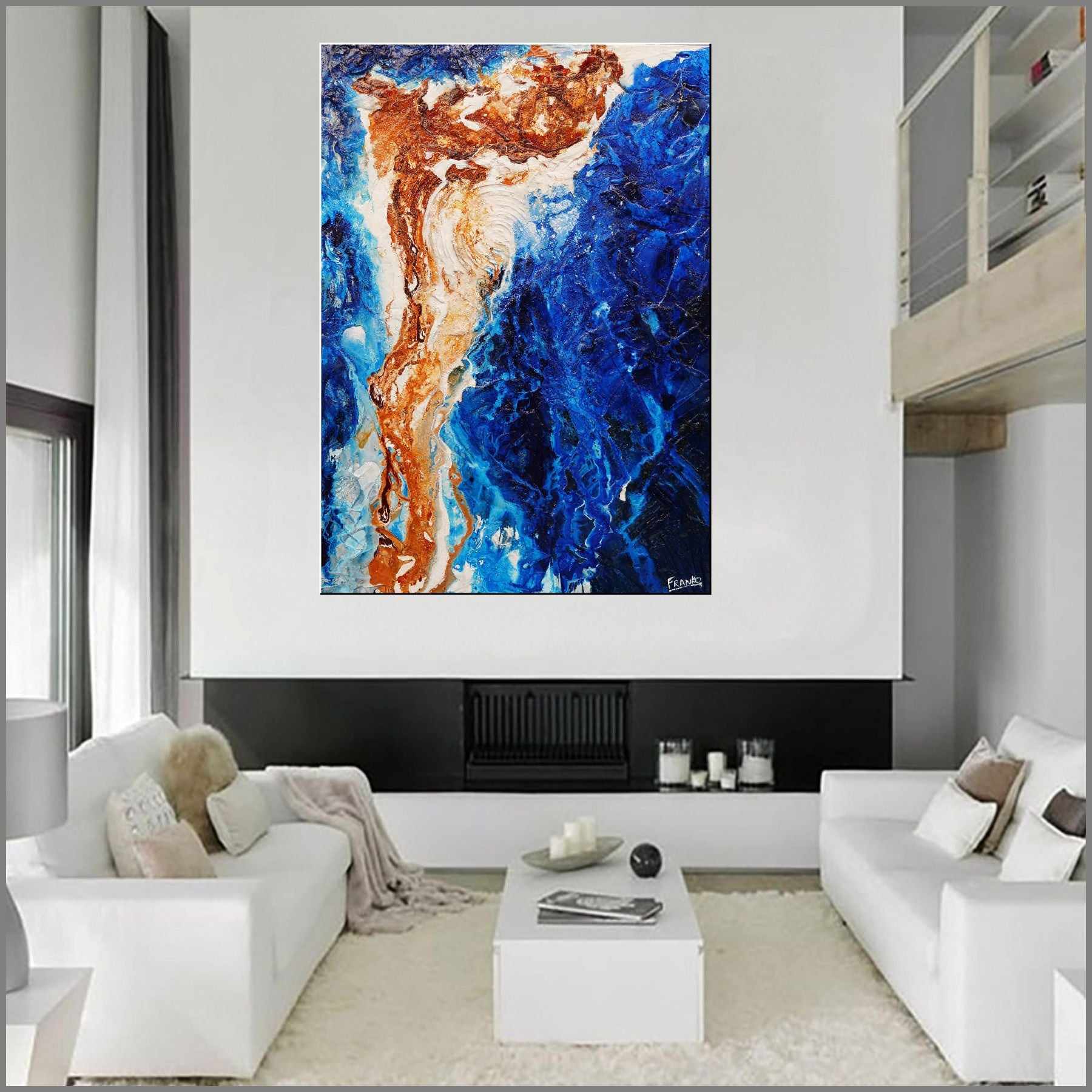 Rusted Embargo 140cm x 100cm Blue White Rust Textured Abstract Painting (SOLD)-Abstract-[Franko_Artist]-[Australian_artist]-[Gold_Coast]-[Brisbane]-[modern]-[contemporary]-[original]-[Large_artwork]-[The_Block]-[Dream_Homes]-[ideas]-[Grand_Designs]-[Art_Lover]-Franklin Art Studio