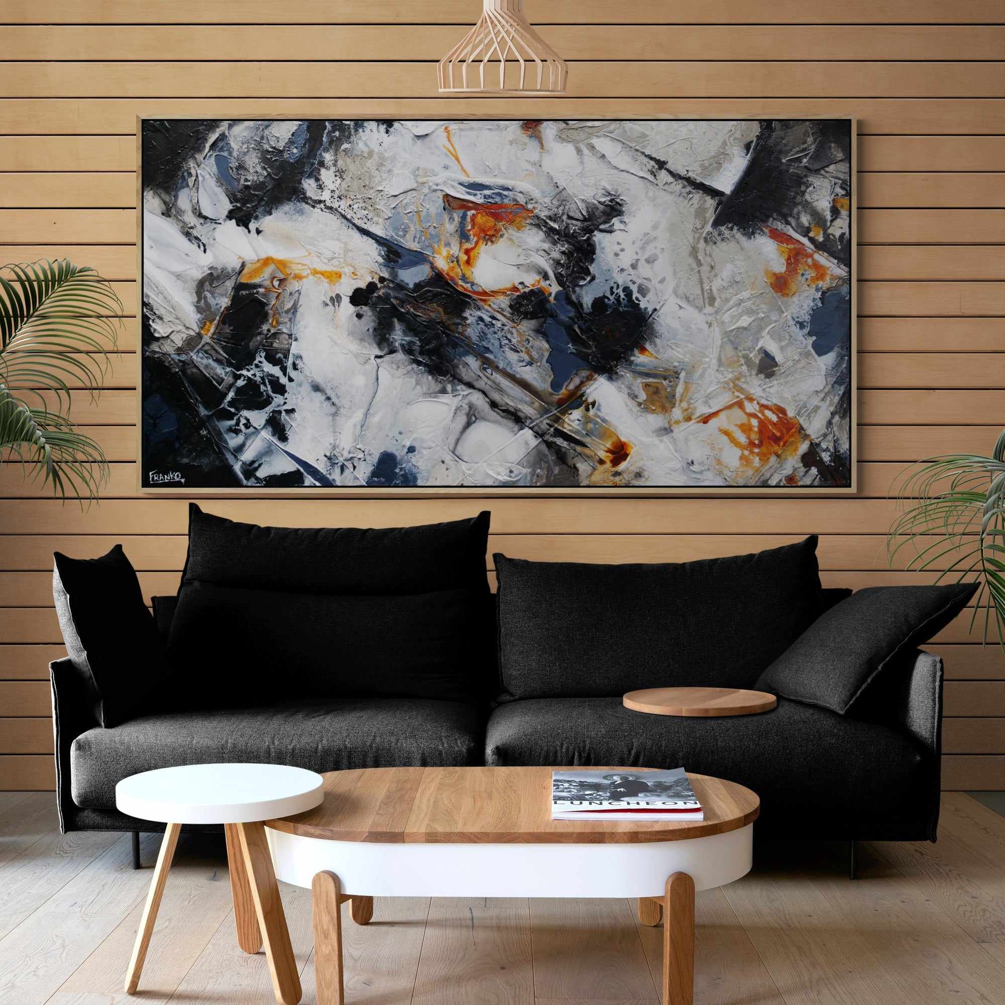 Rusted Icon 190cm x 100cm Grey Black Rust Textured Abstract Painting (SOLD)-Abstract-[Franko_Artist]-[The_Block]-[Dream_Homes]-[ideas]-[Grand_Designs]-[Art_Lover]-Franklin Art Studio
