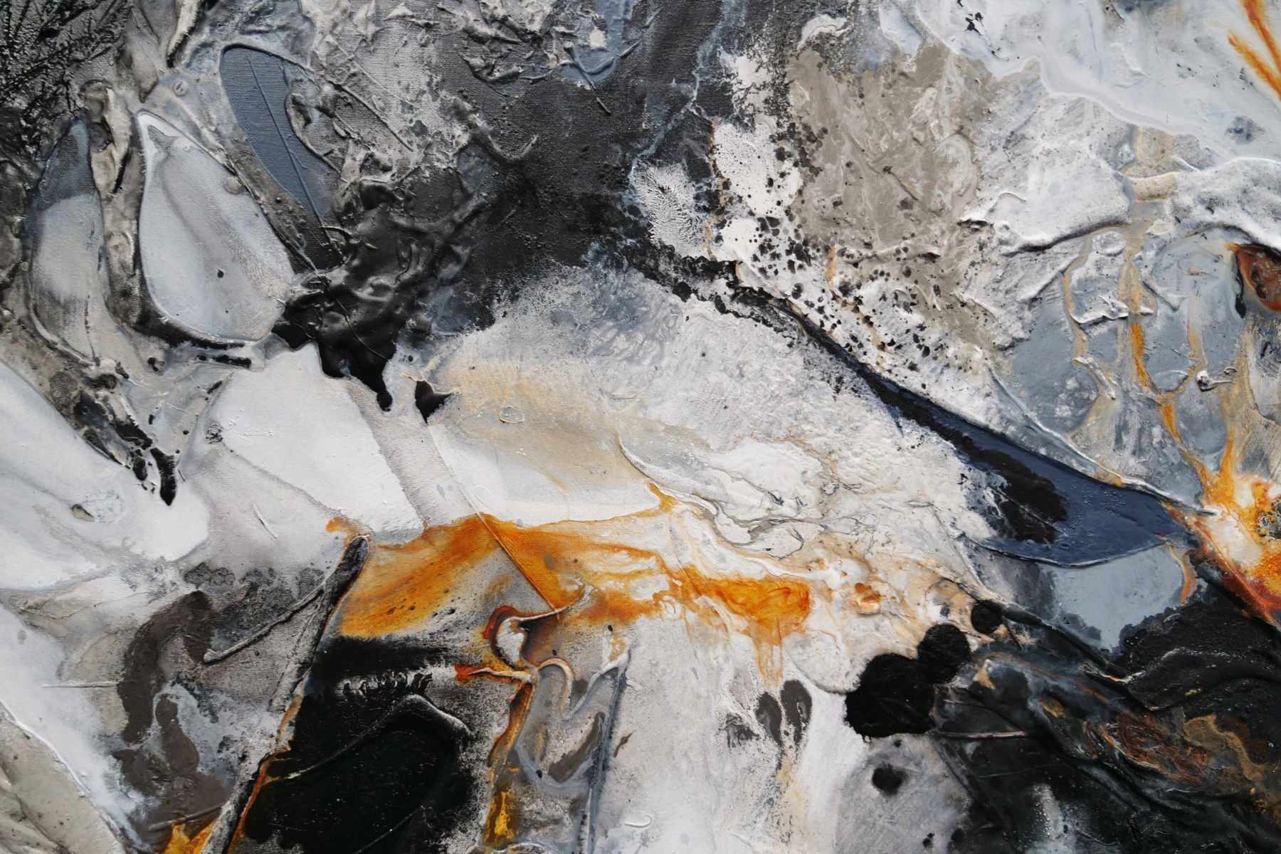 Rusted Icon 190cm x 100cm Grey Black Rust Textured Abstract Painting (SOLD)