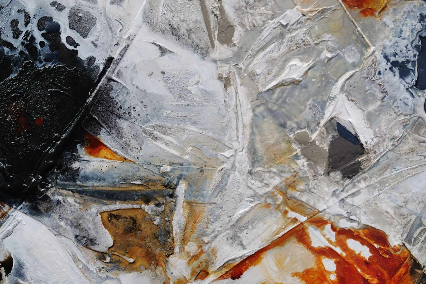 Rusted Icon 190cm x 100cm Grey Black Rust Textured Abstract Painting (SOLD)
