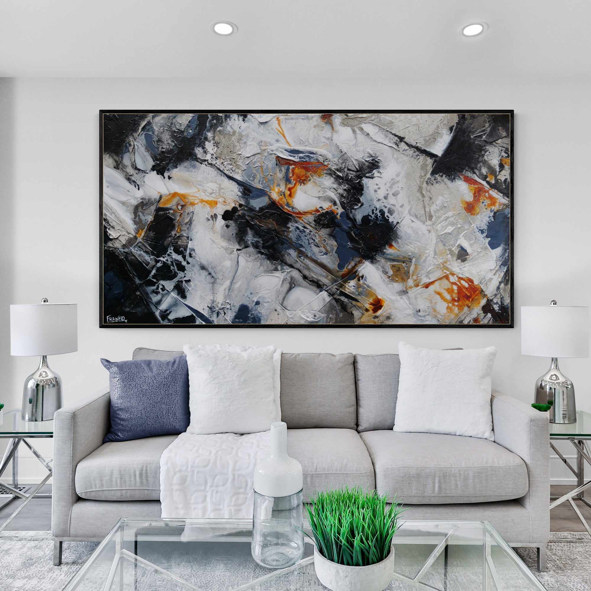 Rusted Icon 190cm x 100cm Grey Black Rust Textured Abstract Painting (SOLD)-Abstract-[Franko_Artist]-[Australian_artist]-[Gold_Coast]-[Brisbane]-[modern]-[contemporary]-[original]-[Large_artwork]-[The_Block]-[Dream_Homes]-[ideas]-[Grand_Designs]-[Art_Lover]-Franklin Art Studio