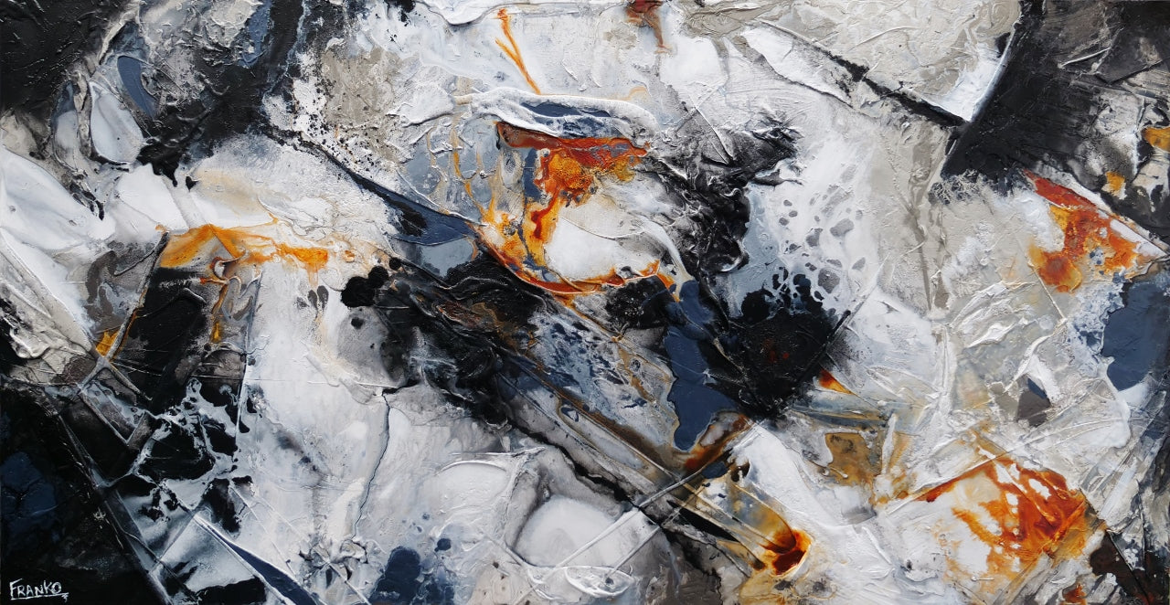 Rusted Icon 190cm x 100cm Grey Black Rust Textured Abstract Painting (SOLD)-Abstract-[Franko_Artist]-[Australian_artist]-[Gold_Coast]-[Brisbane]-[modern]-[contemporary]-[original]-[Large_artwork]-Franklin Art Studio
