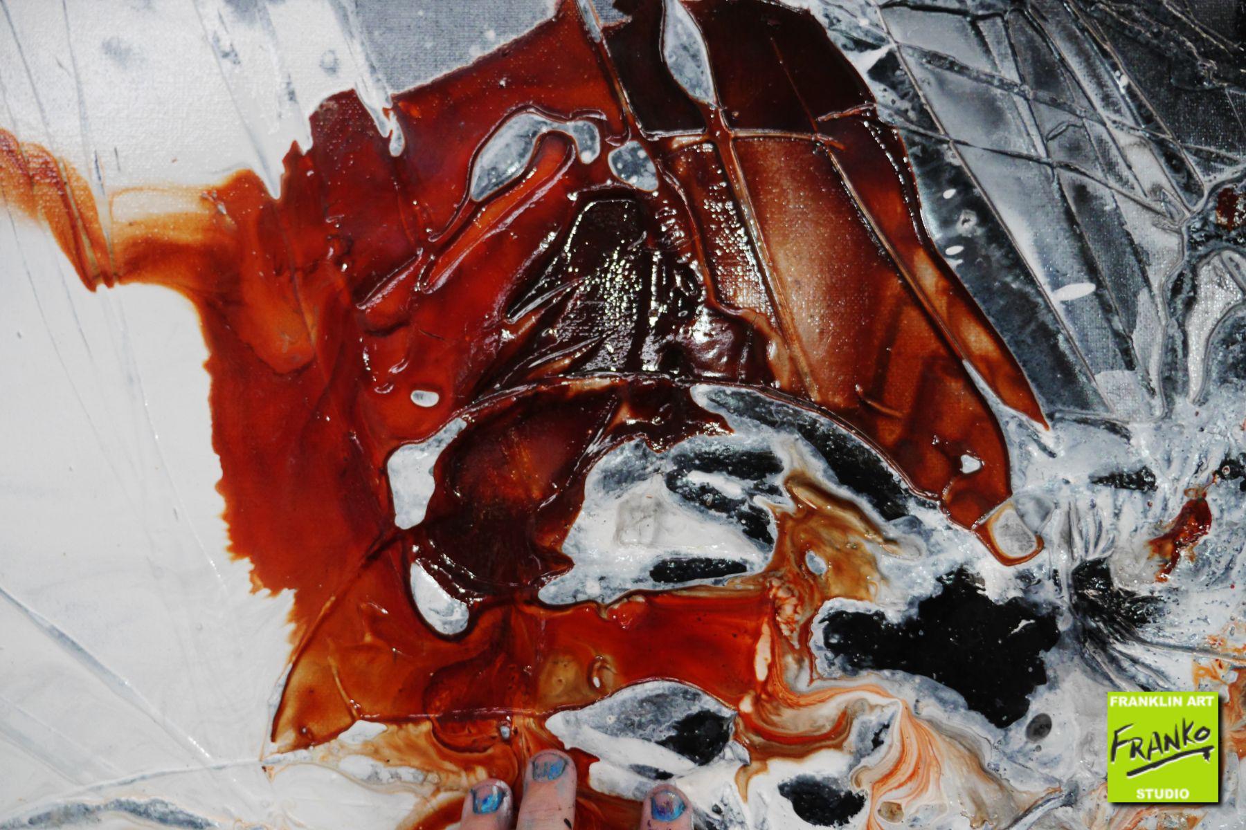 Rusted Infusion 190cm x 100cm Red Oxide White Black Textured Abstract Painting (SOLD)-Abstract-[Franko]-[Artist]-[Australia]-[Painting]-Franklin Art Studio