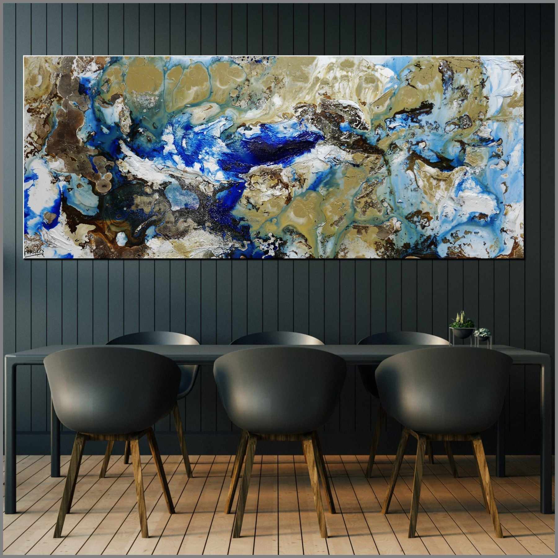 Rusted Lake 200cm x 80cm White Brown Blue Textured Abstract Painting (SOLD)-Abstract-[Franko_Artist]-[Australian_artist]-[Gold_Coast]-[Brisbane]-[modern]-[contemporary]-[original]-[Large_artwork]-[The_Block]-[Dream_Homes]-[ideas]-[Grand_Designs]-[Art_Lover]-Franklin Art Studio