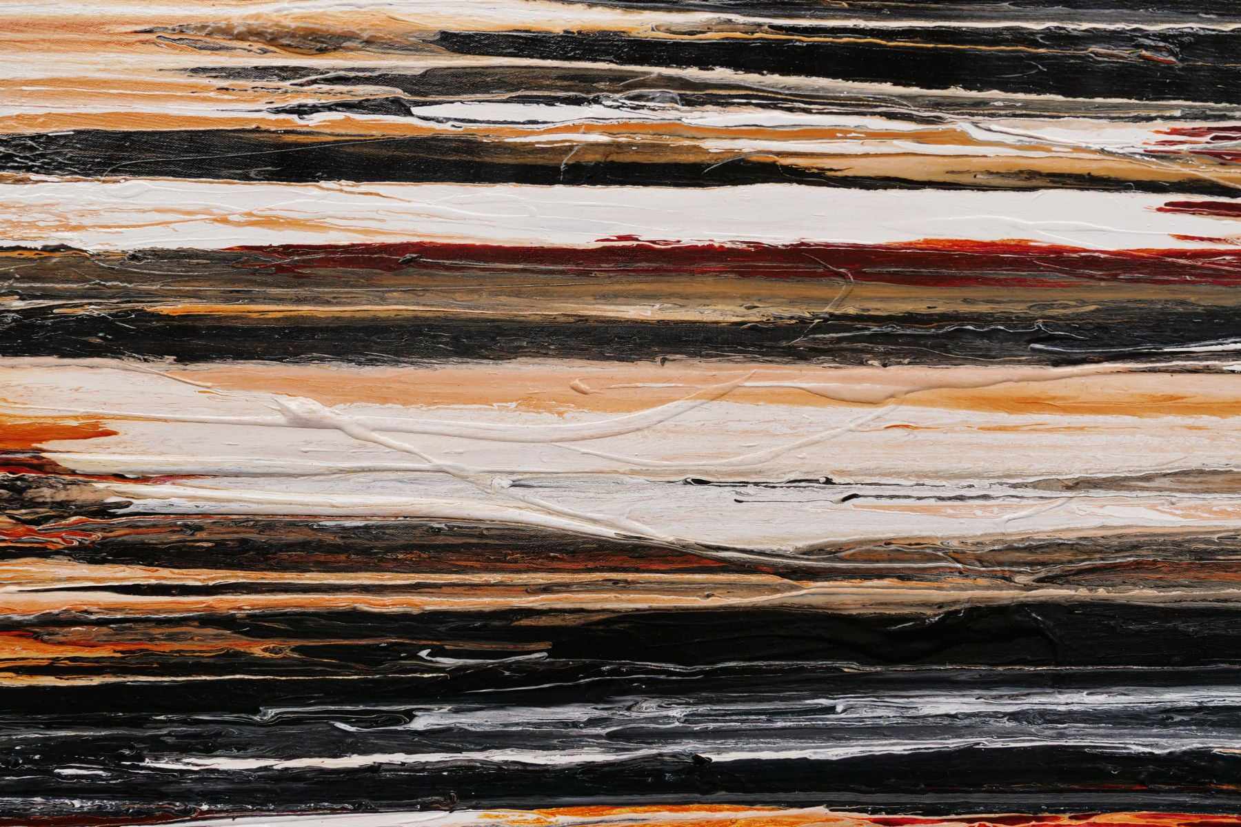 Rusted Landscape 200cm x 80cm Black White Brown Textured Abstract Painting (SOLD)