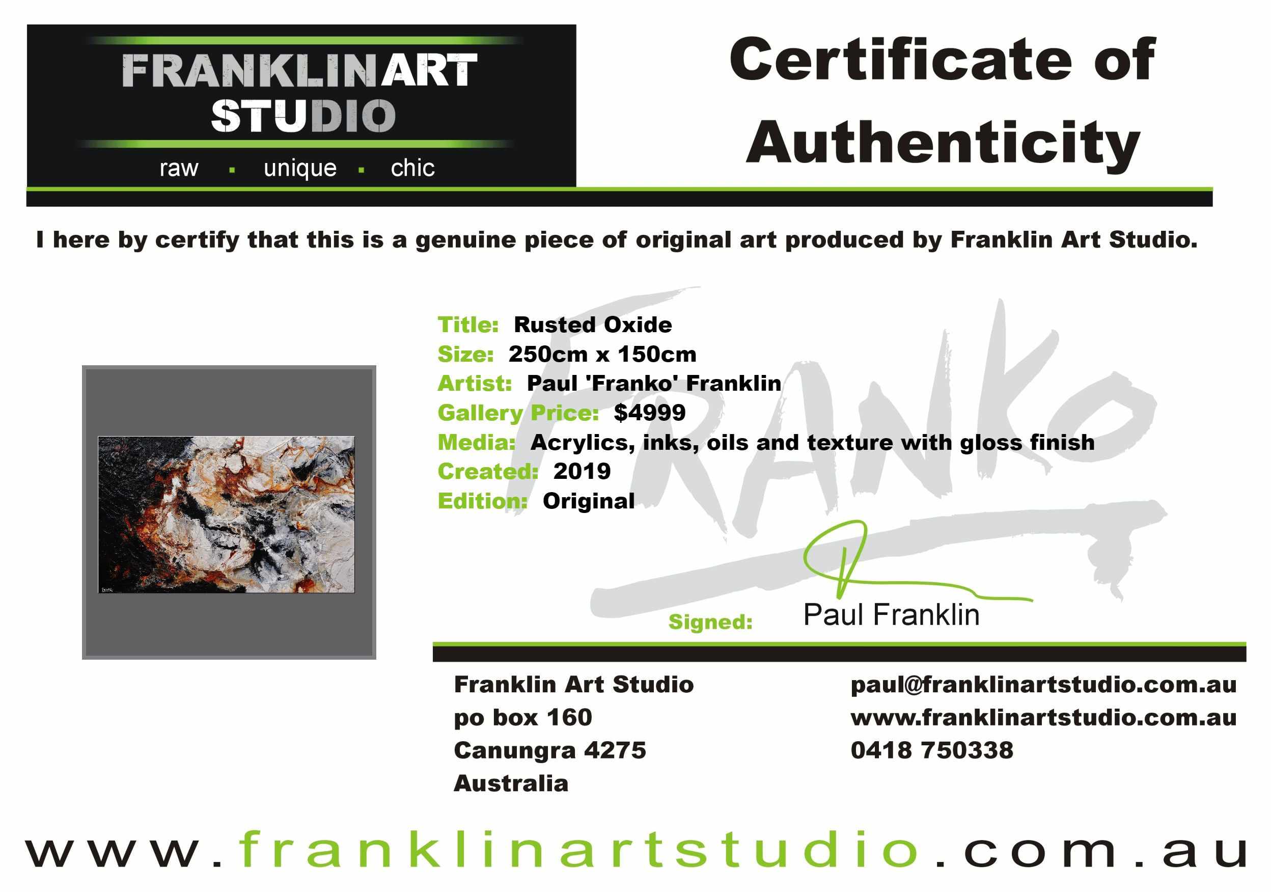 Rusted Oxide 250cm x 150cm Black Brown White Textured Abstract Painting (SOLD)-Abstract-[Franko_Artist]-[The_Block]-[Dream_Homes]-[ideas]-[Grand_Designs]-[Art_Lover]-Franklin Art Studio