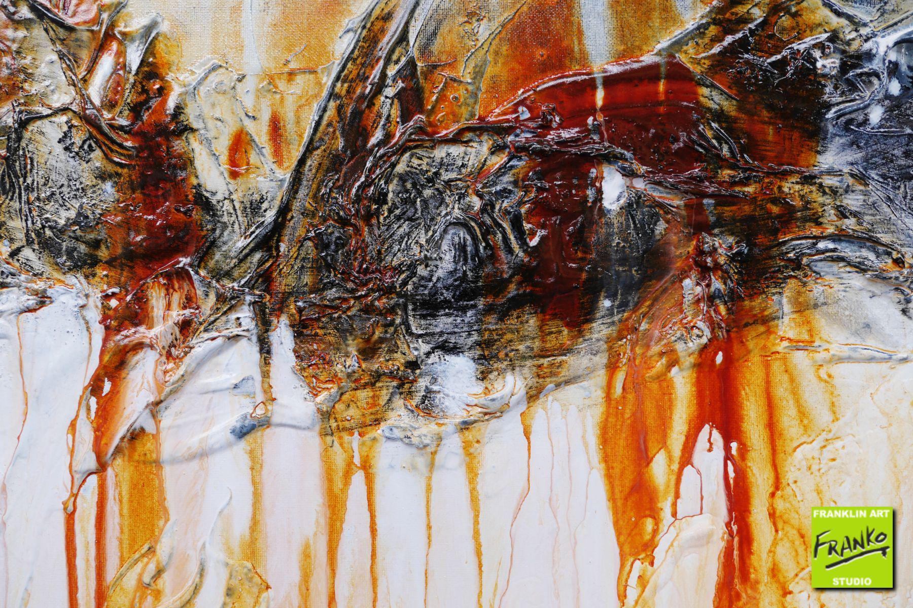 Rusted Raw 200cm x 80cm Grey White Rust Textured Abstract Painting (SOLD)-Abstract-[Franko]-[Artist]-[Australia]-[Painting]-Franklin Art Studio