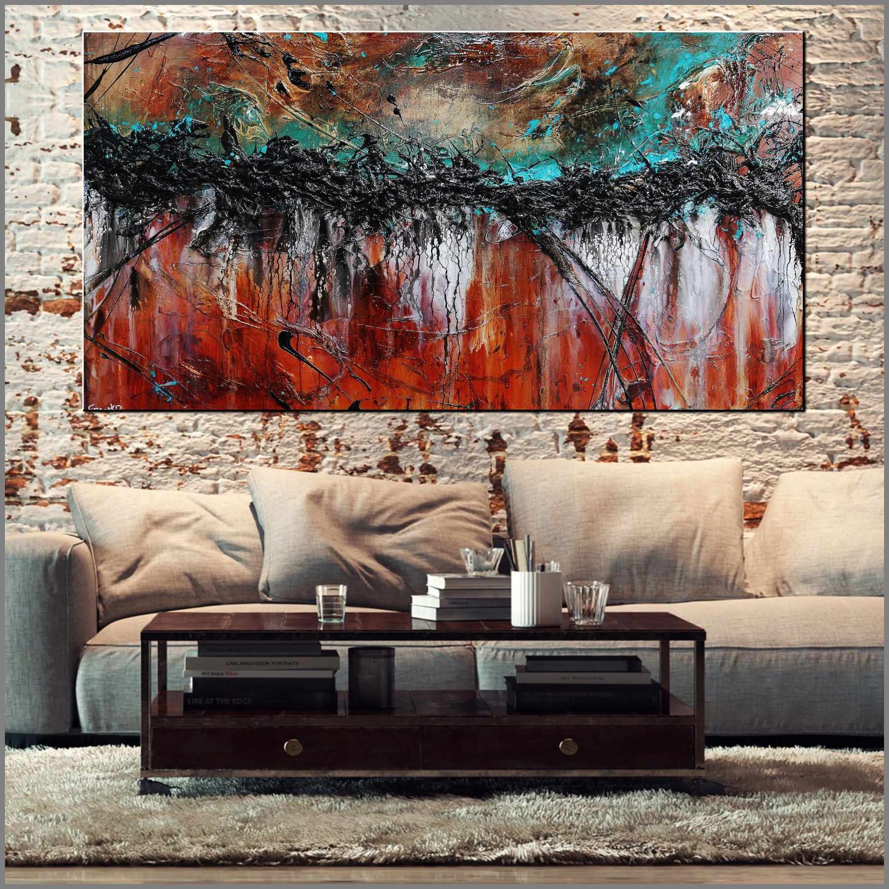 Rusted Rogue 190cm x 100cm Brown Textured Abstract Painting (SOLD)-Abstract-[Franko_Artist]-[Australian_artist]-[Gold_Coast]-[Brisbane]-[modern]-[contemporary]-[original]-[Large_artwork]-[The_Block]-[Dream_Homes]-[ideas]-[Grand_Designs]-[Art_Lover]-Franklin Art Studio