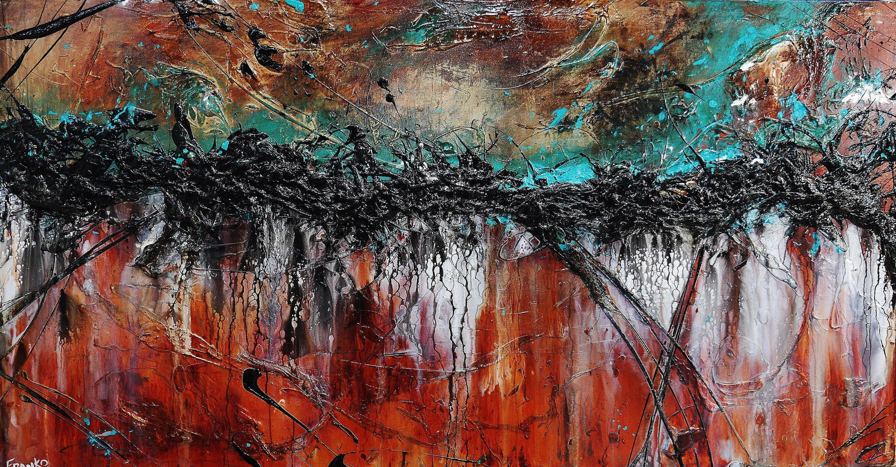 Rusted Rogue 190cm x 100cm Brown Textured Abstract Painting (SOLD)-Abstract-[Franko_Artist]-[Australian_artist]-[Gold_Coast]-[Brisbane]-[modern]-[contemporary]-[original]-[Large_artwork]-Franklin Art Studio
