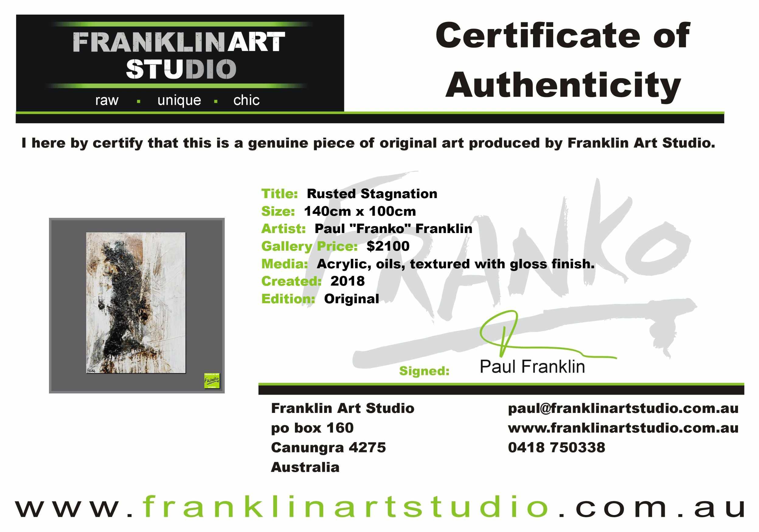 Rusted Stagnation 140cm x 100cm Black White Rust Textured Abstract Painting (SOLD)-Abstract-[Franko_Artist]-[The_Block]-[Dream_Homes]-[ideas]-[Grand_Designs]-[Art_Lover]-Franklin Art Studio