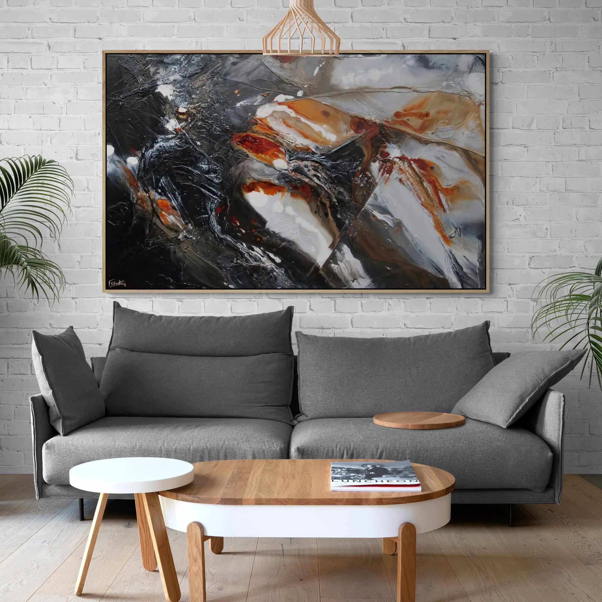 Rusted Sugar 160cm x 100cm Black Grey Rust Textured Abstract Painting (SOLD)-Abstract-[Franko_Artist]-[Australian_artist]-[Gold_Coast]-[Brisbane]-[modern]-[contemporary]-[original]-[Large_artwork]-[The_Block]-[Dream_Homes]-[ideas]-[Grand_Designs]-[Art_Lover]-Franklin Art Studio