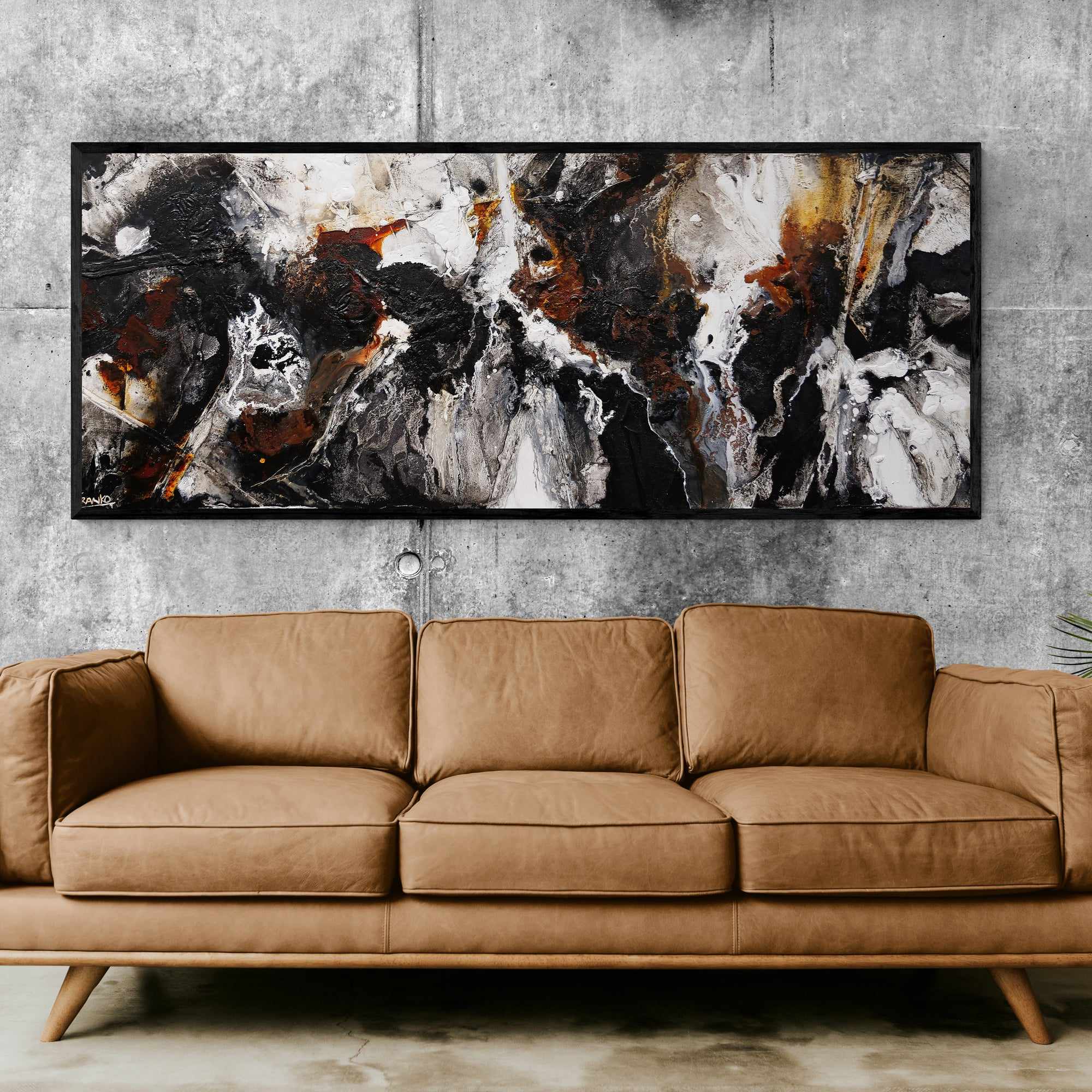 Rusted Tectonic 200cm x 80cm Black Rust Textured Abstract Painting (SOLD)-Abstract-[Franko_Artist]-[Australian_artist]-[Gold_Coast]-[Brisbane]-[modern]-[contemporary]-[original]-[Large_artwork]-[The_Block]-[Dream_Homes]-[ideas]-[Grand_Designs]-[Art_Lover]-Franklin Art Studio