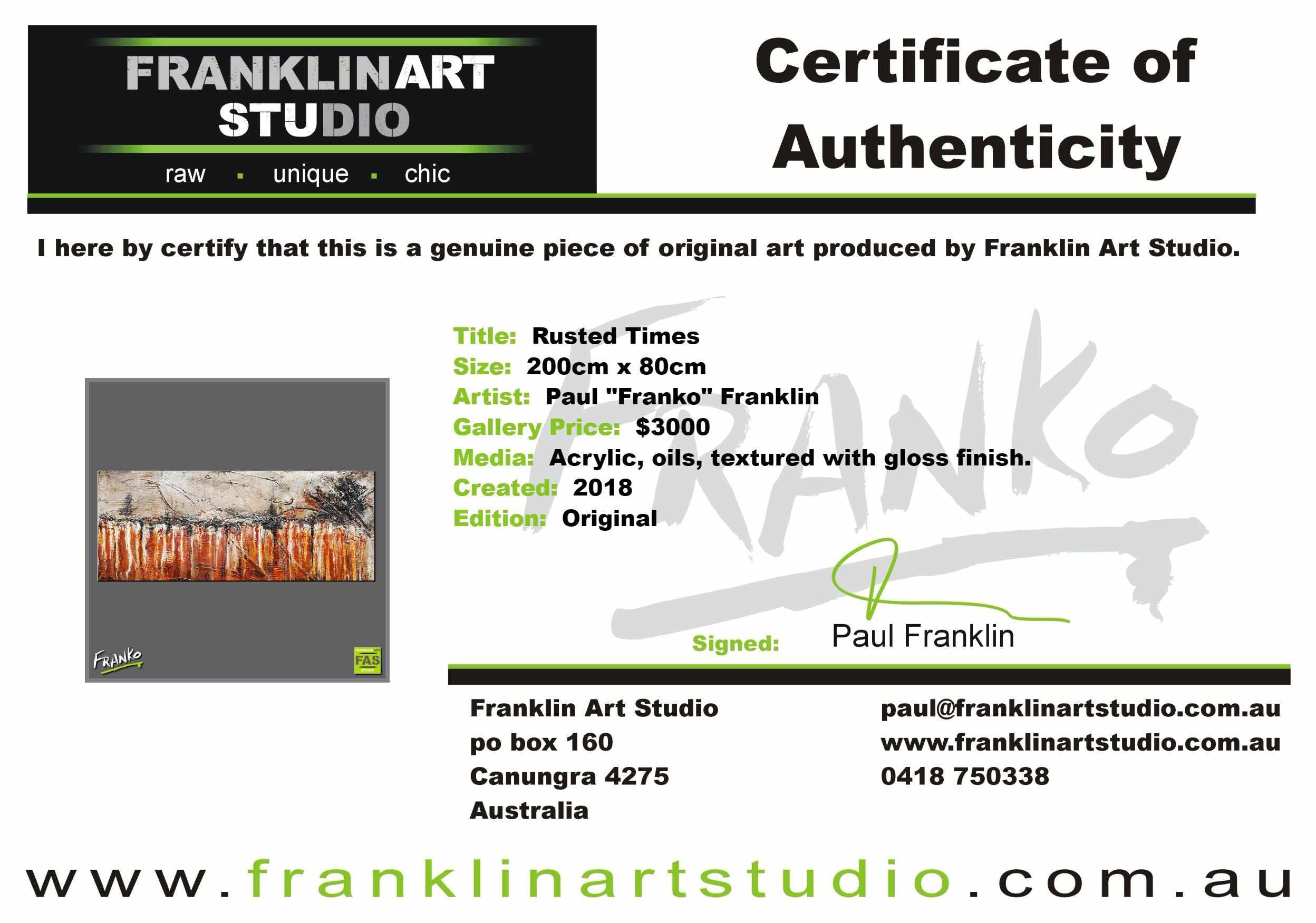 Rusted Times 200cm x 80cm Brown White Abstract Painting (SOLD)-Abstract-[Franko_Artist]-[The_Block]-[Dream_Homes]-[ideas]-[Grand_Designs]-[Art_Lover]-Franklin Art Studio
