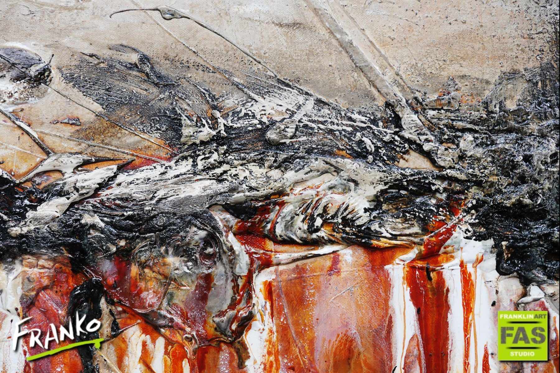 Rusted Times 200cm x 80cm Brown White Abstract Painting (SOLD)