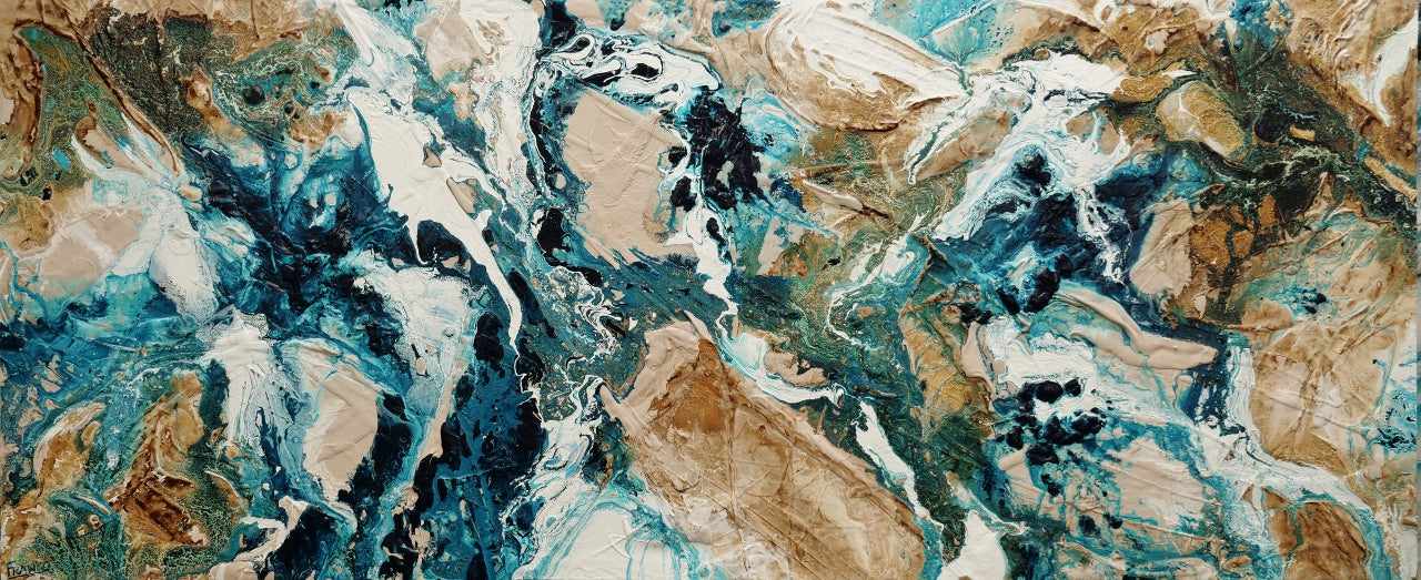 Rusting Honey 240cm x 100cm Rust Teal Textured Abstract Painting (SOLD)-Abstract-[Franko_Artist]-[Australian_artist]-[Gold_Coast]-[Brisbane]-[modern]-[contemporary]-[original]-[Large_artwork]-Franklin Art Studio