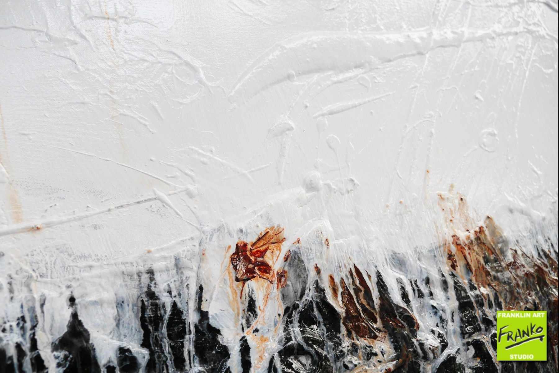 Rusty 140cm x 100cm Brown White Textured Abstract Painting (SOLD)
