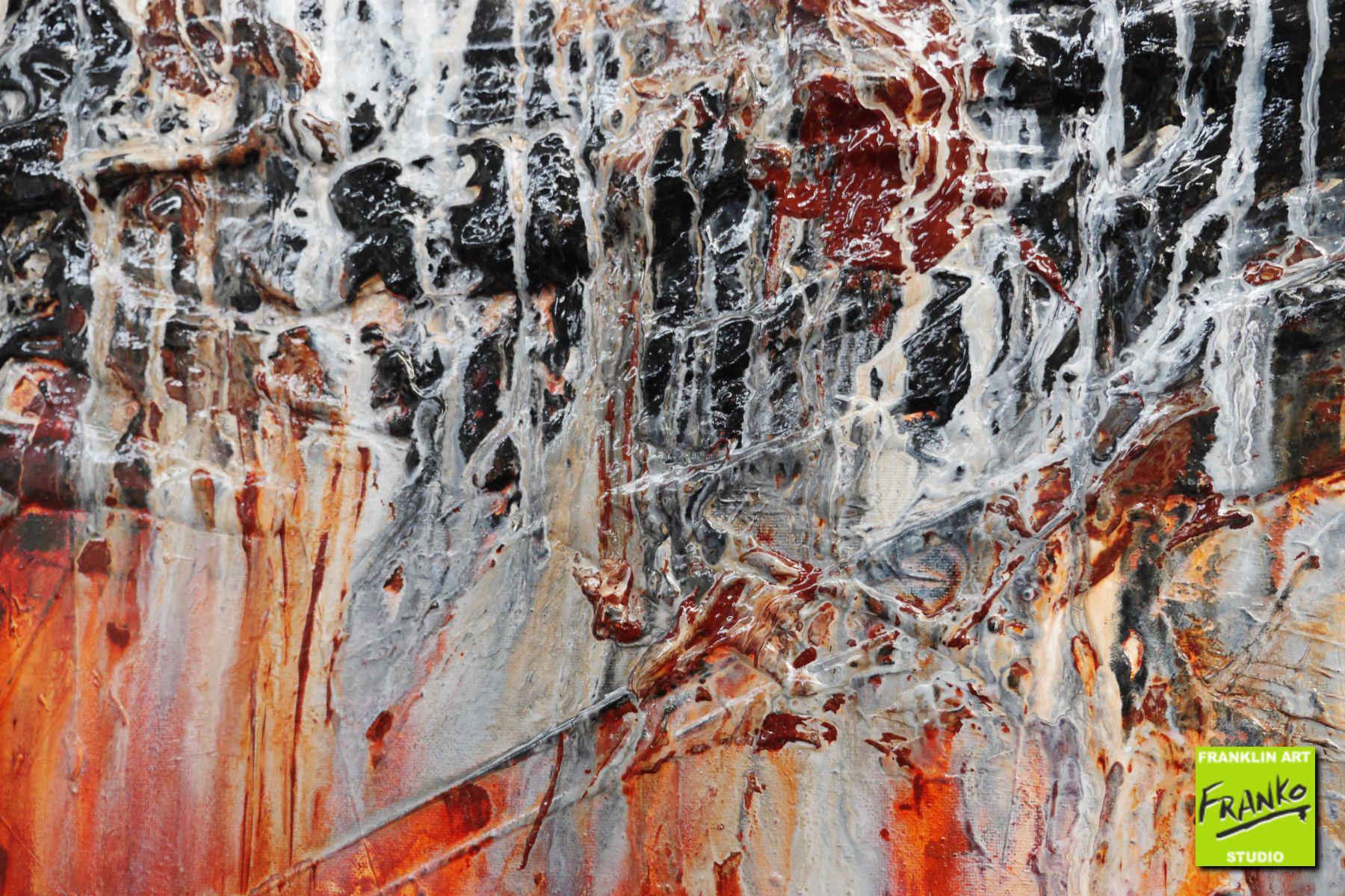 Rusty 140cm x 100cm Brown White Textured Abstract Painting (SOLD)-Abstract-[Franko]-[Artist]-[Australia]-[Painting]-Franklin Art Studio