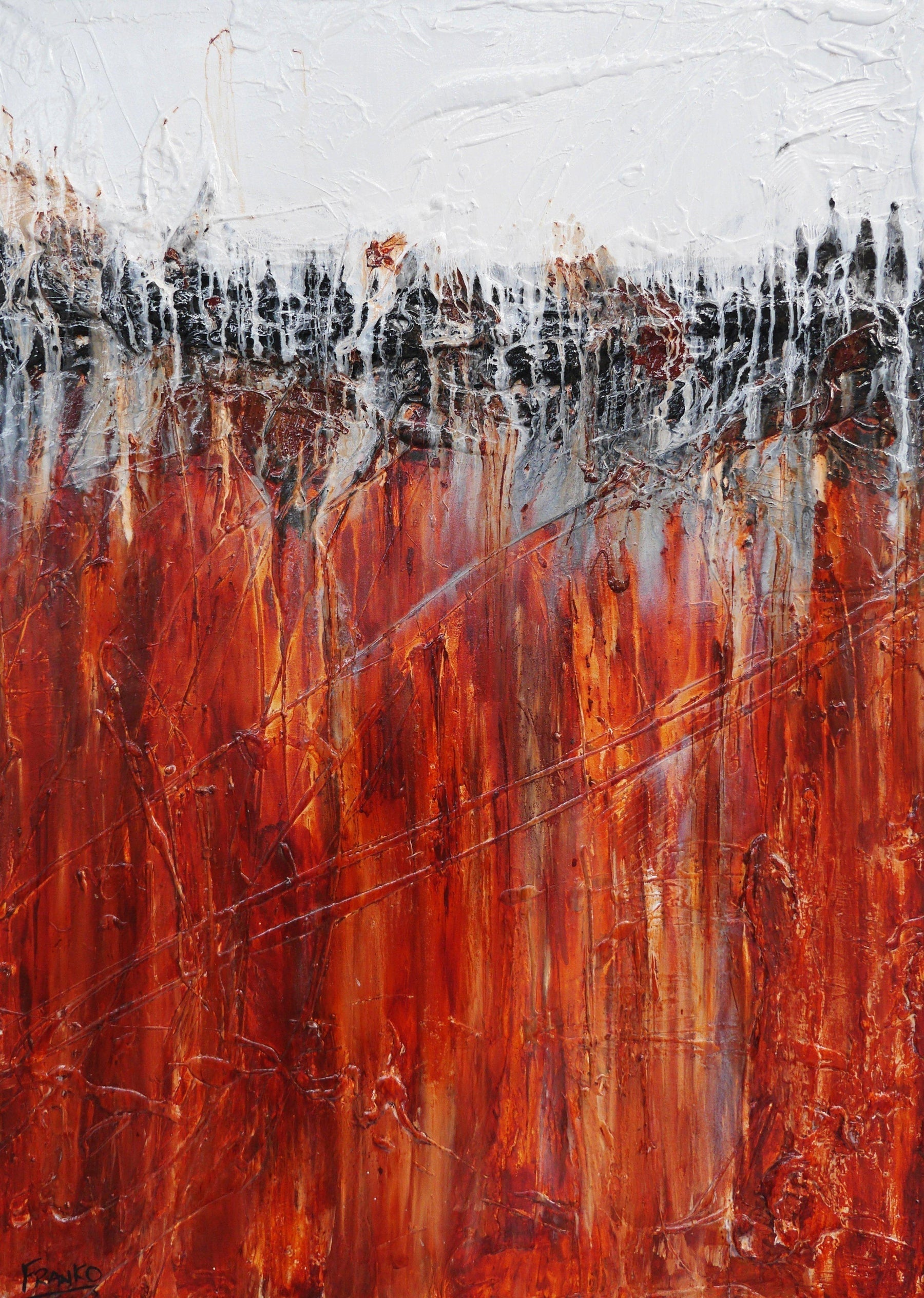 Rusty 140cm x 100cm Brown White Textured Abstract Painting (SOLD)-Abstract-[Franko_Artist]-[Australian_artist]-[Gold_Coast]-[Brisbane]-[modern]-[contemporary]-[original]-[Large_artwork]-Franklin Art Studio