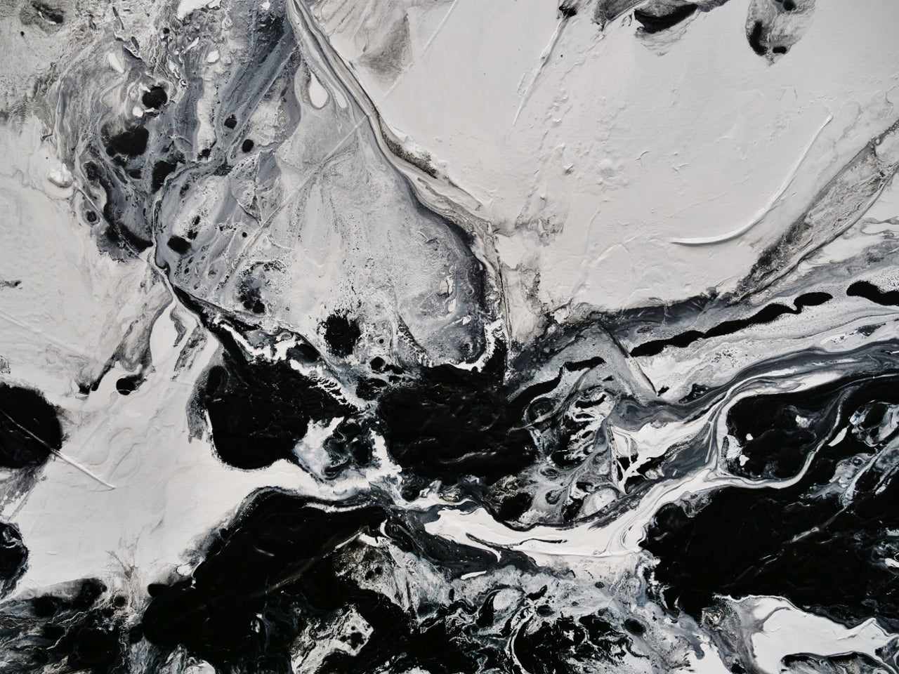 Salt and Nero 200cm x 80cm White Black Textured Abstract Painting (SOLD)