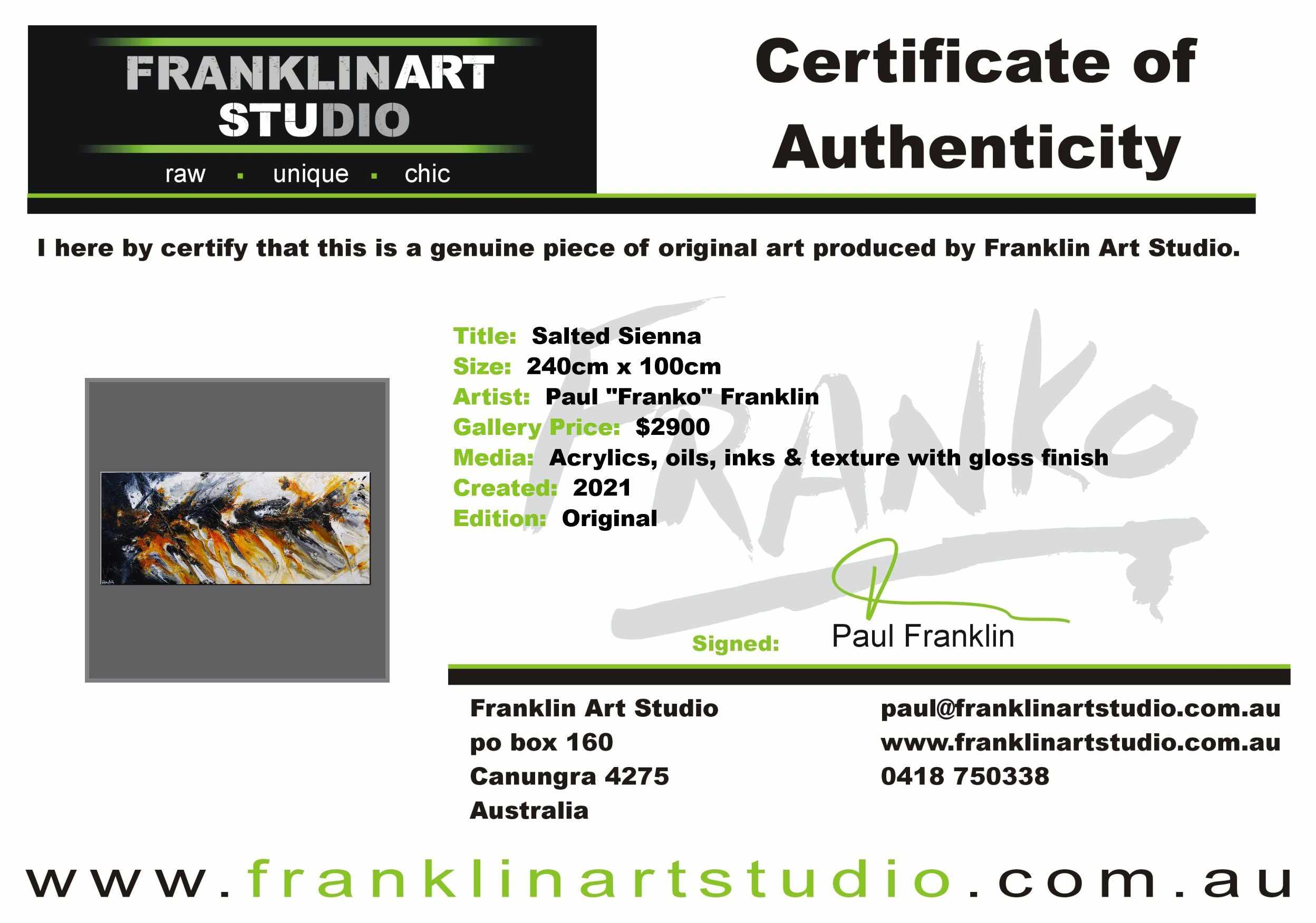 Salted Sienna 240cm x 100cm Sienna Black Textured Abstract Painting (SOLD)-Abstract-[Franko_Artist]-[The_Block]-[Dream_Homes]-[ideas]-[Grand_Designs]-[Art_Lover]-Franklin Art Studio