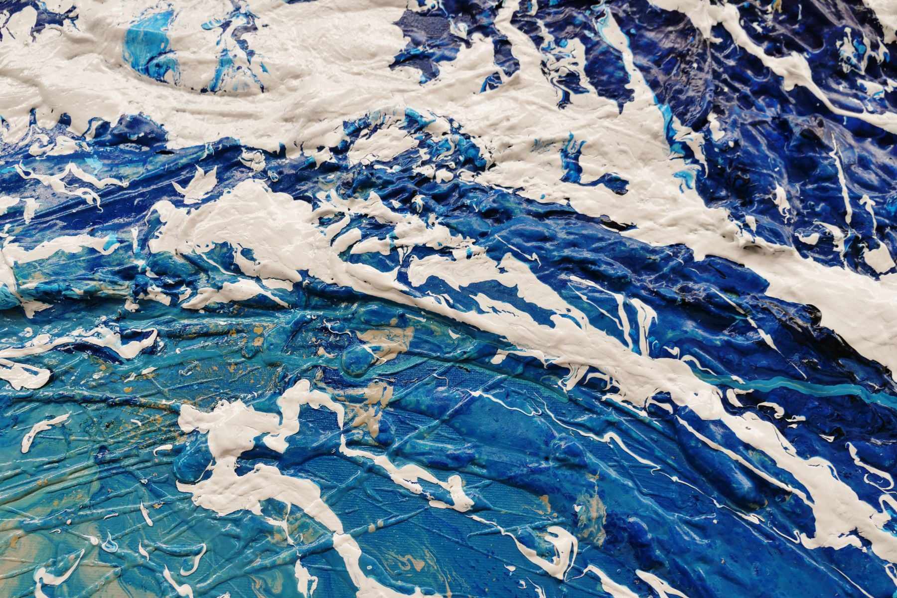 Sapphire Reef 140cm x 180cm Cream Blue Textured Abstract Painting (SOLD)-Abstract-[Franko]-[Artist]-[Australia]-[Painting]-Franklin Art Studio
