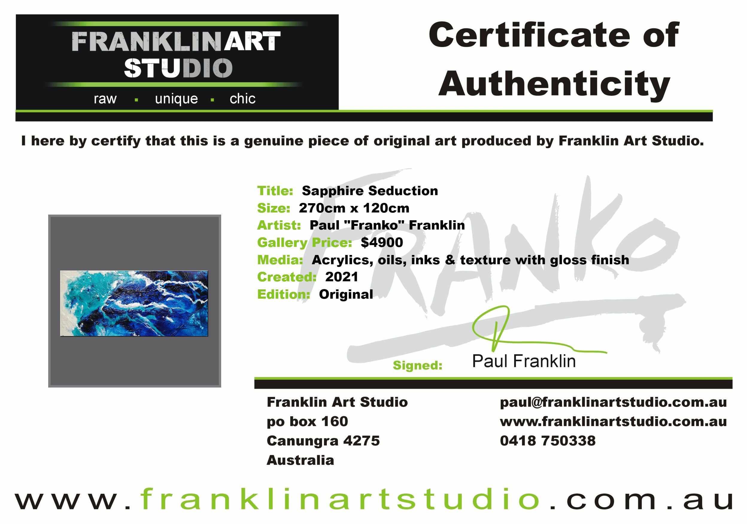 Sapphire Seduction 270cm x 120cm Blue White Textured Abstract Painting (SOLD)-Abstract-[Franko_Artist]-[The_Block]-[Dream_Homes]-[ideas]-[Grand_Designs]-[Art_Lover]-Franklin Art Studio
