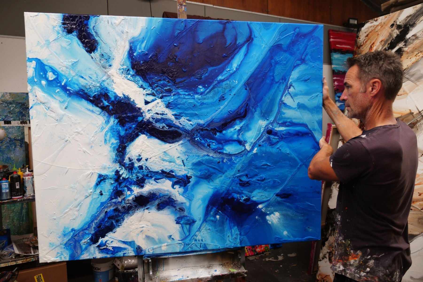 update alt-text with template Sapphire Spell 120cm x 150cm Portrait/Landscape Textured Abstract Painting (SOLD)-Abstract-[Franko_Artist]-[The_Block]-[Dream_Homes]-[ideas]- [Grand_Designs]-Franklin Art Studio