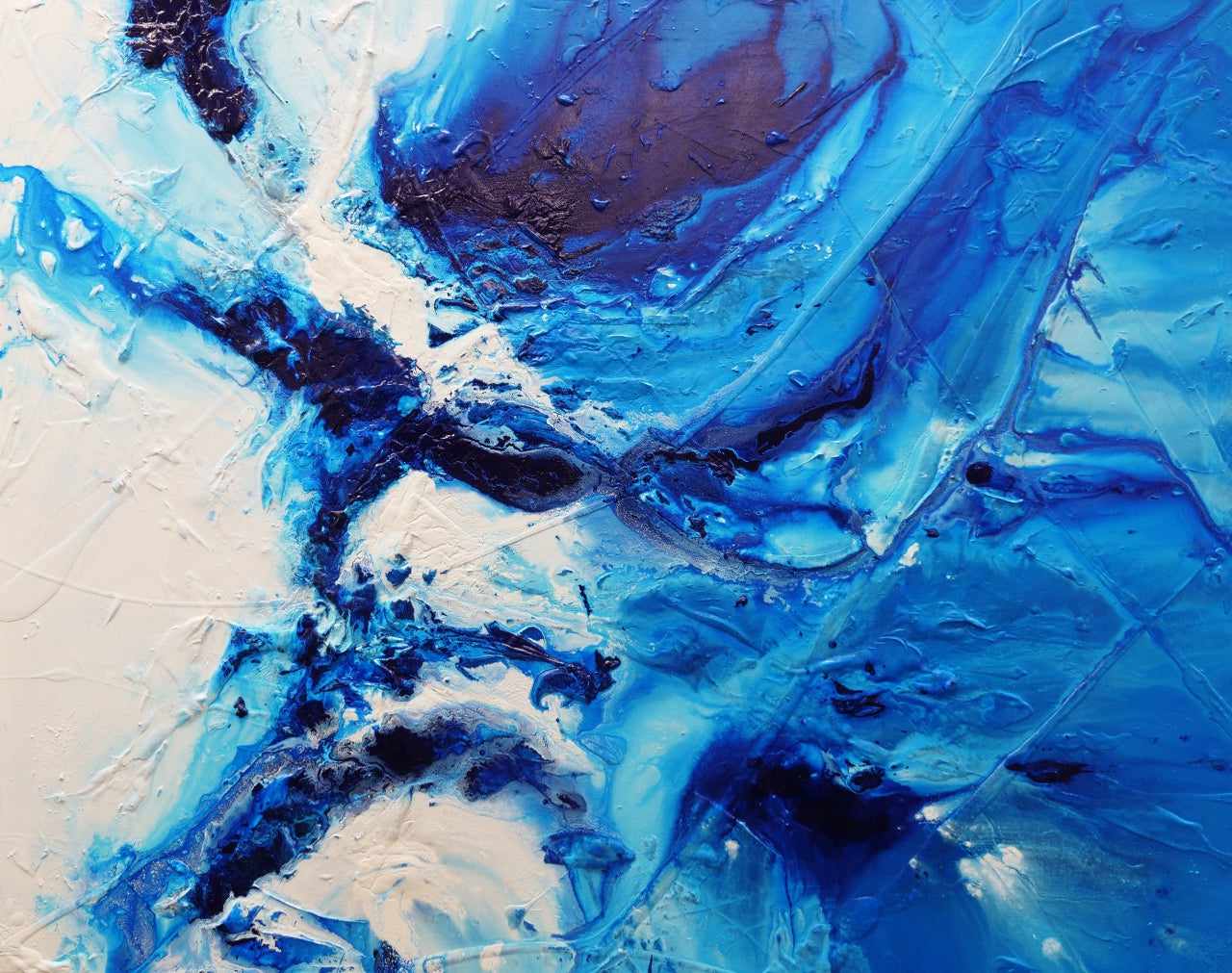 Sapphire Spell 120cm x 150cm Portrait/Landscape Textured Abstract Painting (SOLD)