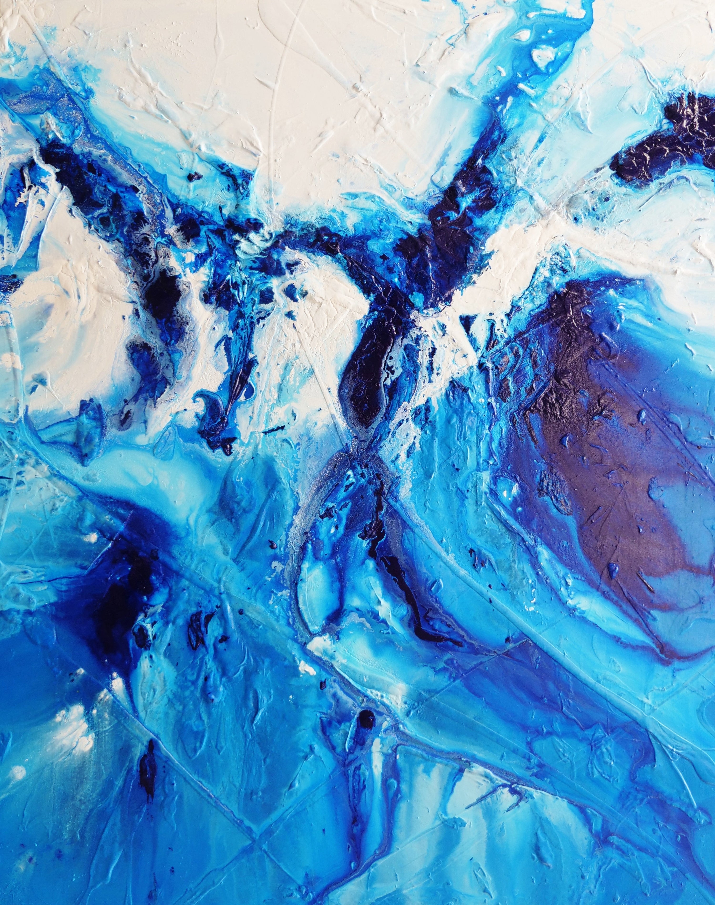 Sapphire Spell 120cm x 150cm Portrait/Landscape Textured Abstract Painting (SOLD)-Abstract-[Franko_Artist]-[Australian_artist]-[Gold_Coast]-[Brisbane]-[modern]-[contemporary]-[original]-[Large_artwork]-Franklin Art Studio