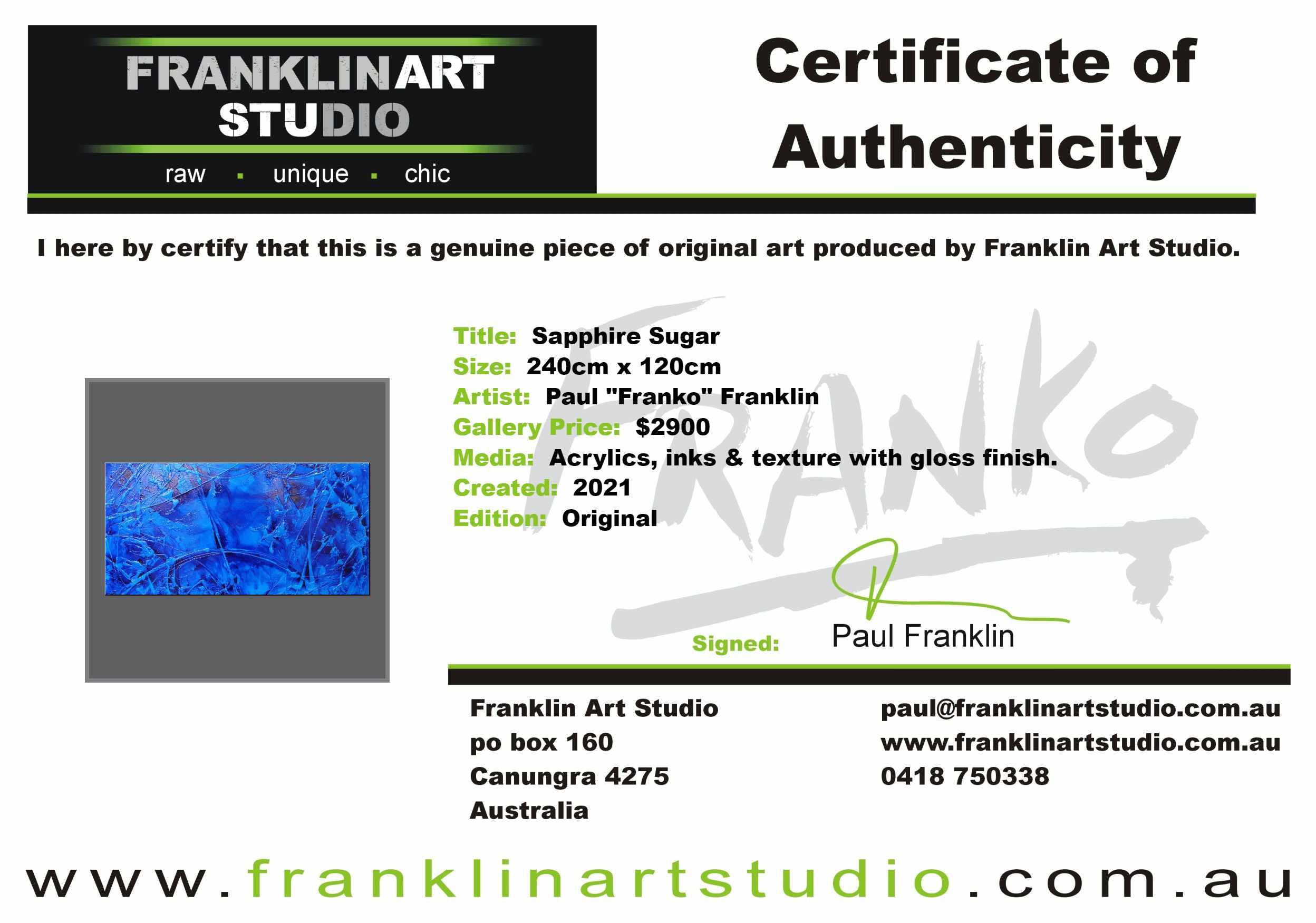 Sapphire Sugar 240cm x 120cm Blue Ink Textured Abstract Painting (SOLD)-Abstract-[Franko_Artist]-[The_Block]-[Dream_Homes]-[ideas]-[Grand_Designs]-[Art_Lover]-Franklin Art Studio