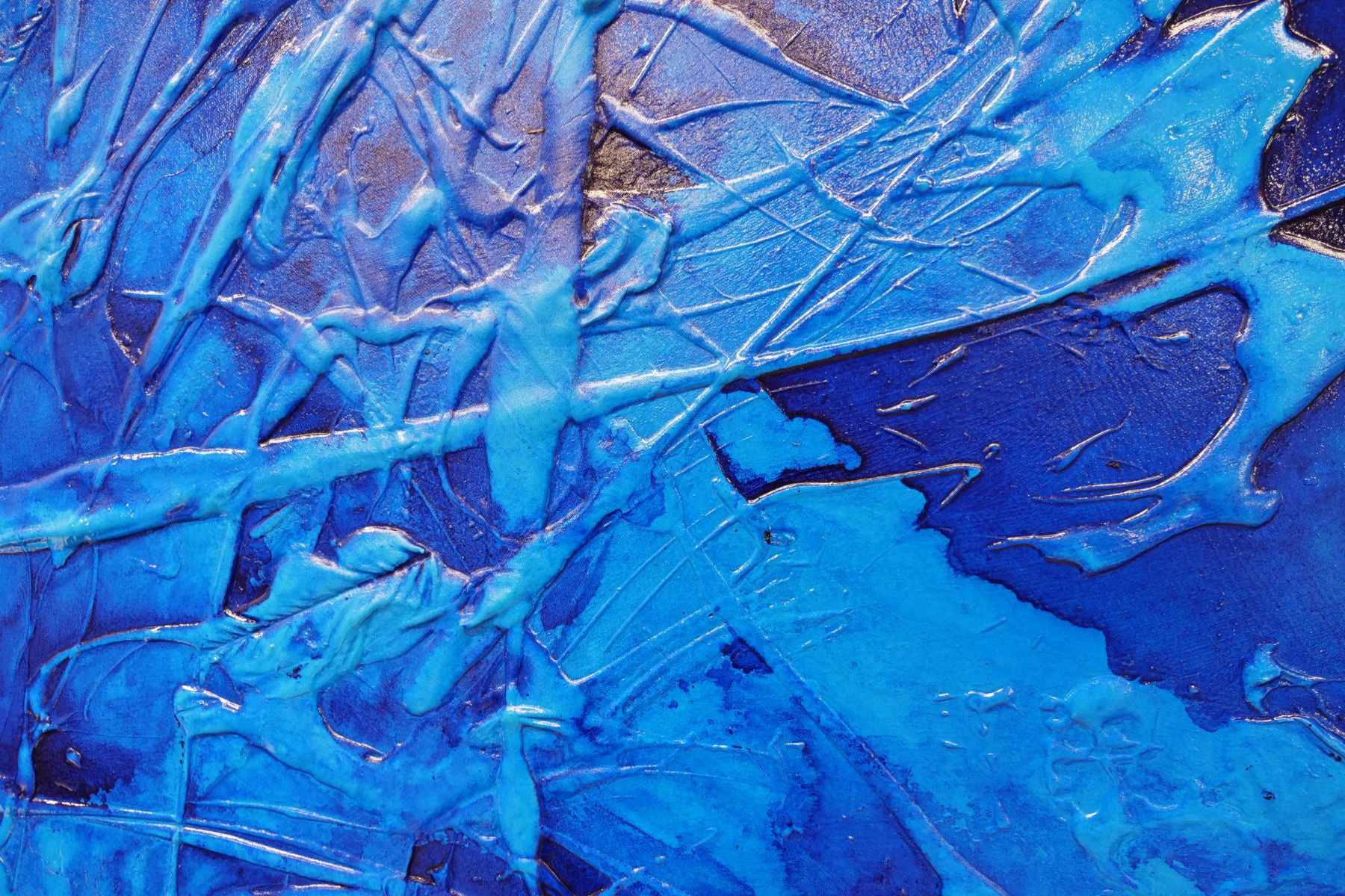 Sapphire Sugar 240cm x 120cm Blue Ink Textured Abstract Painting (SOLD)