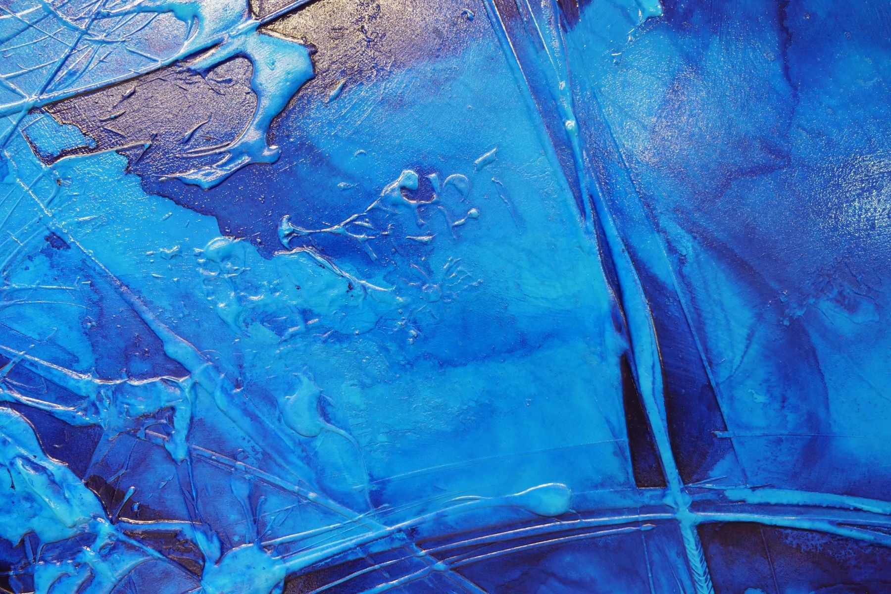 Sapphire Sugar 240cm x 120cm Blue Ink Textured Abstract Painting (SOLD)-Abstract-[Franko]-[Artist]-[Australia]-[Painting]-Franklin Art Studio