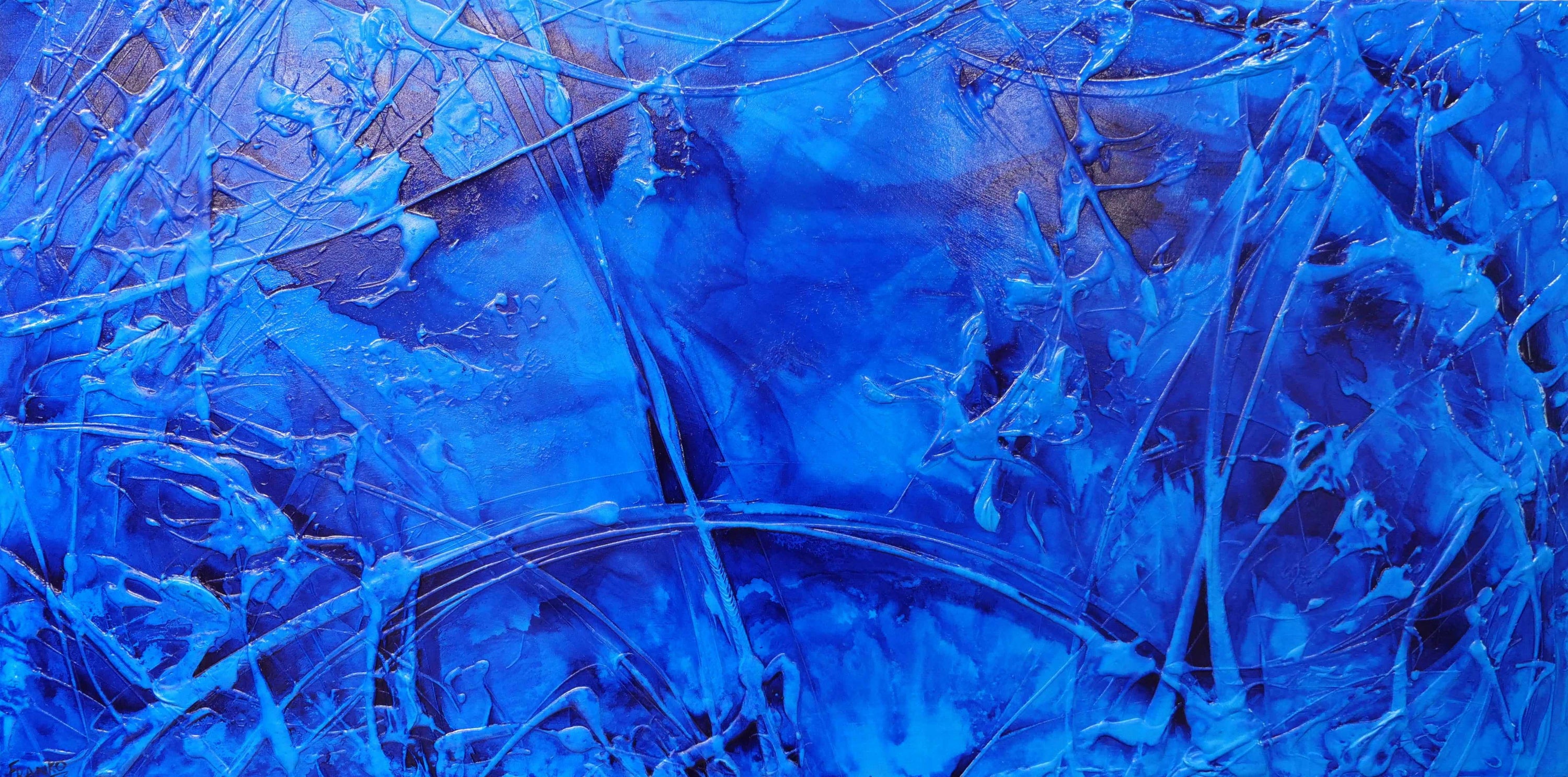 Sapphire Sugar 240cm x 120cm Blue Ink Textured Abstract Painting (SOLD)-Abstract-[Franko_Artist]-[Australian_artist]-[Gold_Coast]-[Brisbane]-[modern]-[contemporary]-[original]-[Large_artwork]-Franklin Art Studio