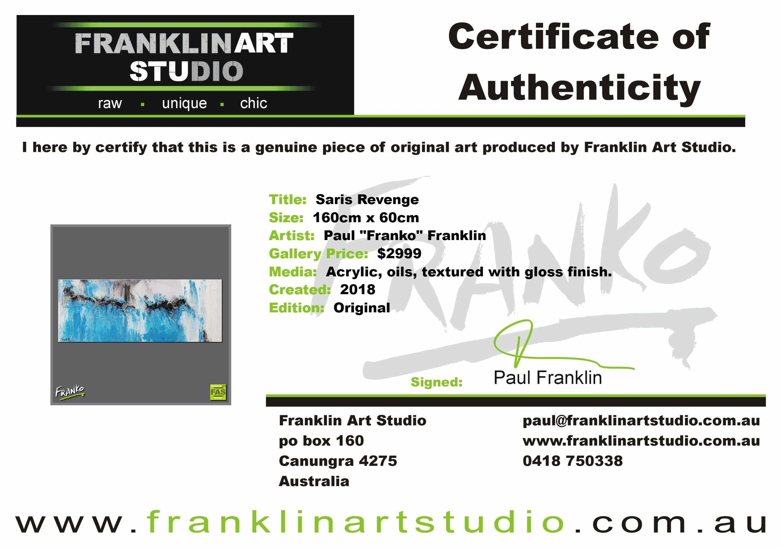 Sari's Revenge 160cm x 60cm Blue White Abstract Painting (SOLD)-Abstract-[Franko_Artist]-[The_Block]-[Dream_Homes]-[ideas]-[Grand_Designs]-[Art_Lover]-Franklin Art Studio