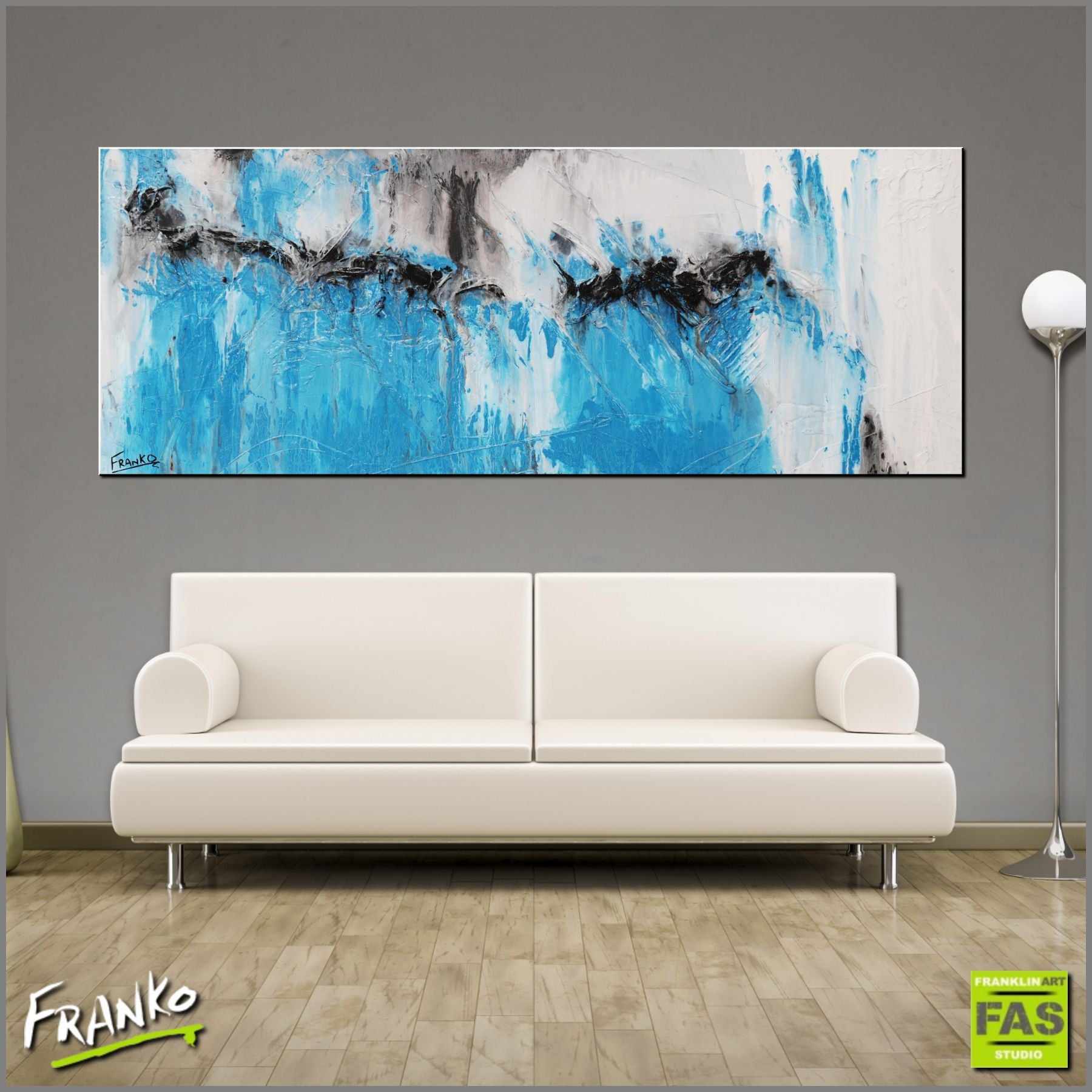 Sari's Revenge 160cm x 60cm Blue White Abstract Painting (SOLD)-Abstract-[Franko_Artist]-[Australian_artist]-[Gold_Coast]-[Brisbane]-[modern]-[contemporary]-[original]-[Large_artwork]-[The_Block]-[Dream_Homes]-[ideas]-[Grand_Designs]-[Art_Lover]-Franklin Art Studio