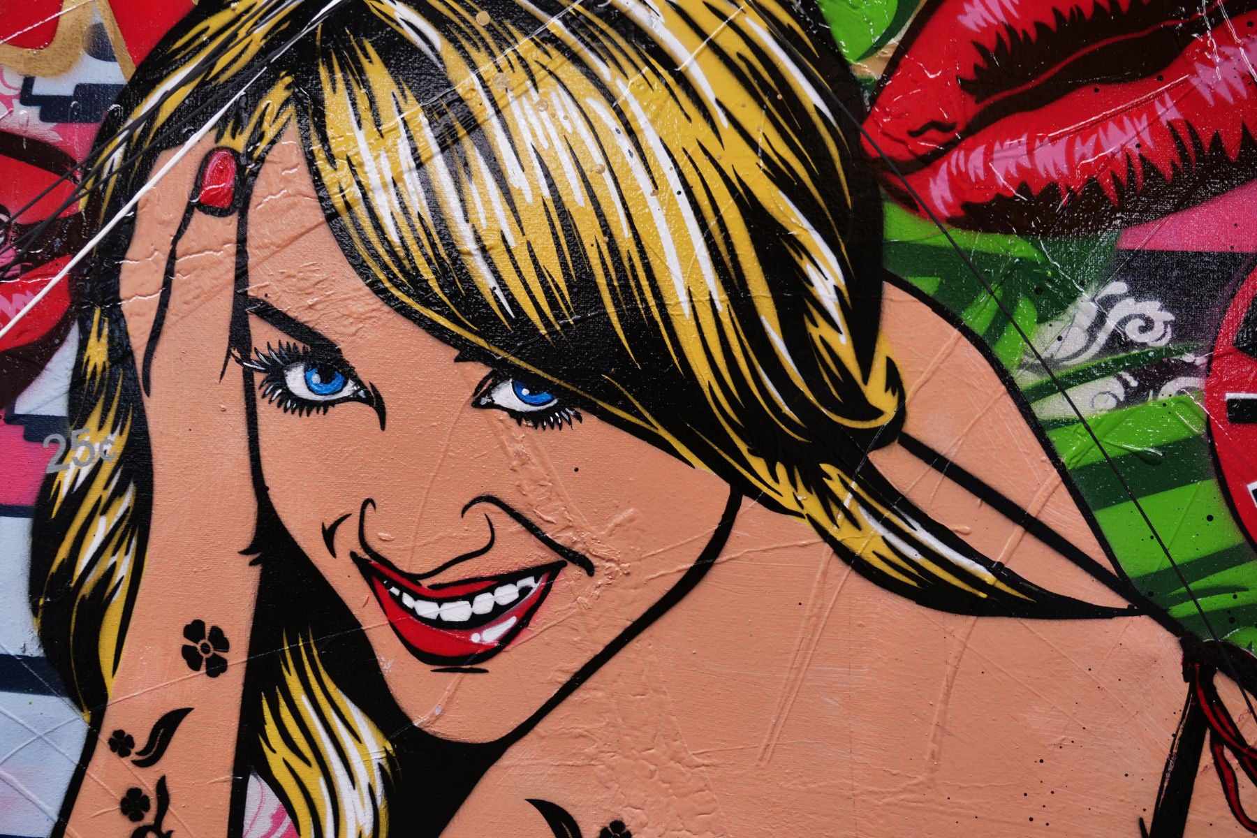 Saturday Night Roller Derby 160cm x 100cm Roller Derby Textured Urban Pop Art Painting (SOLD)