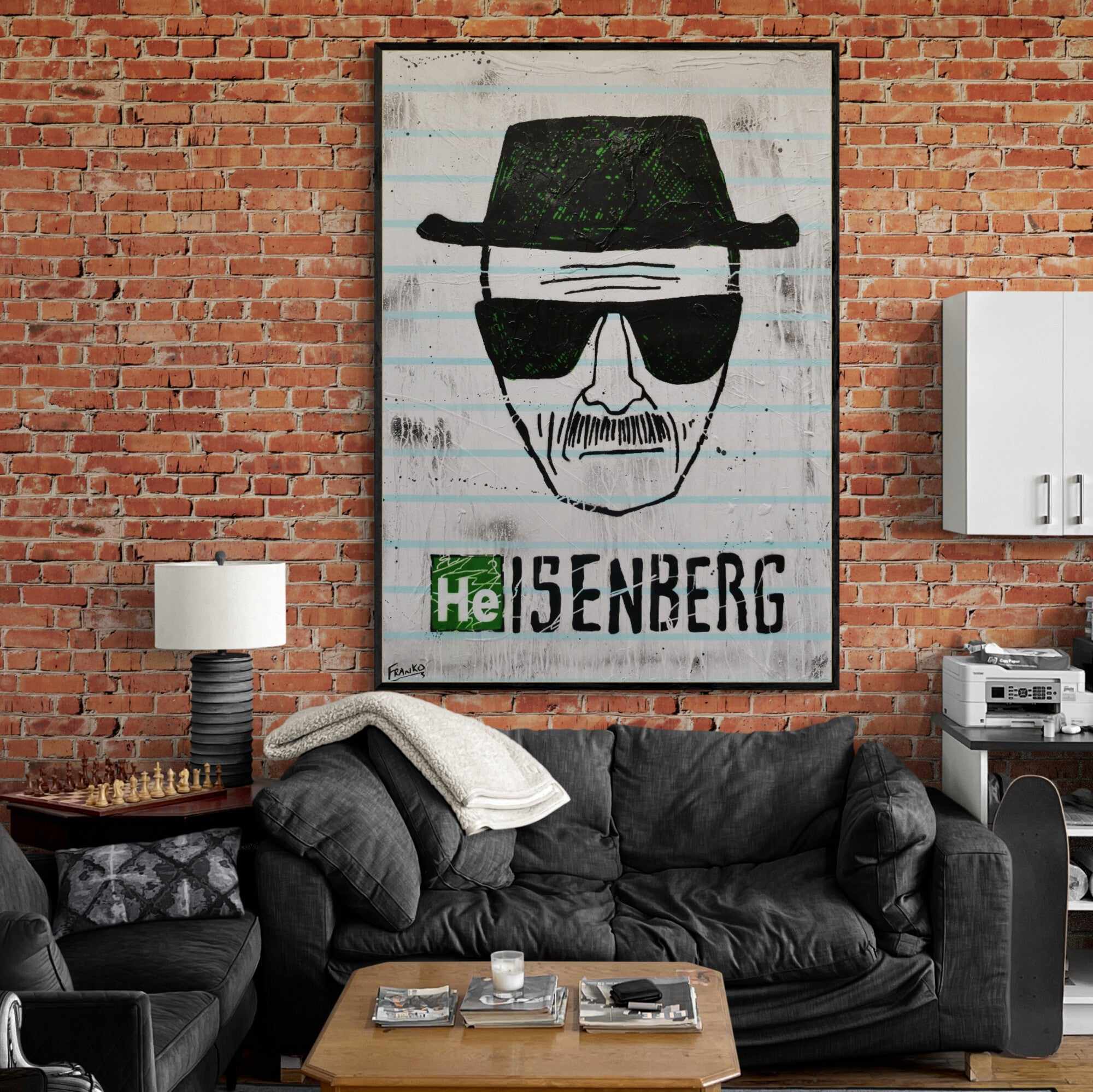 Say My Name 140cm x 100cm Heisenberg Textured Urban Pop Art Painting (SOLD)-Urban Pop Art-[Franko_Artist]-[Australian_artist]-[Gold_Coast]-[Brisbane]-[modern]-[contemporary]-[original]-[Large_artwork]-[The_Block]-[Dream_Homes]-[ideas]-[Grand_Designs]-[Art_Lover]-Franklin Art Studio