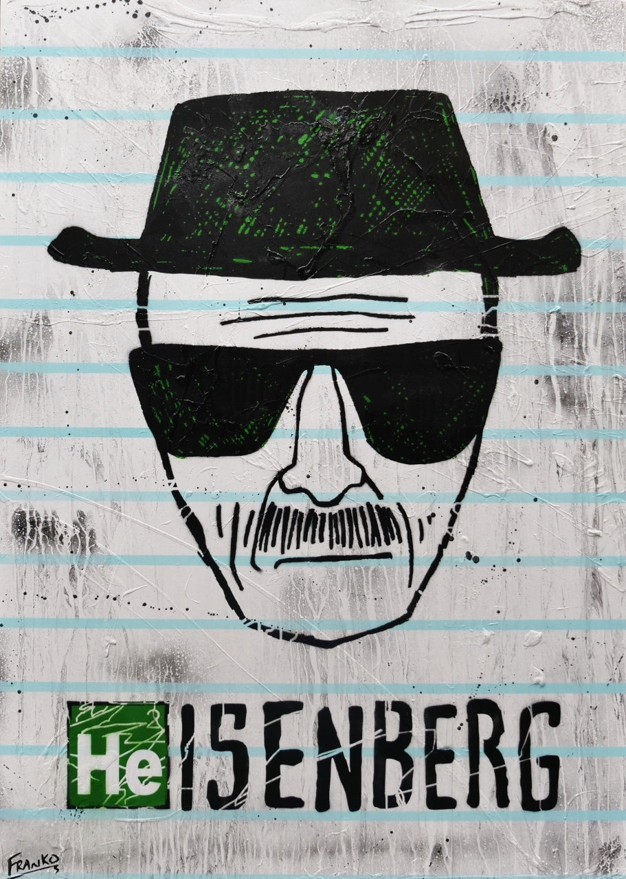 Say My Name 140cm x 100cm Heisenberg Textured Urban Pop Art Painting (SOLD)-Urban Pop Art-[Franko_Artist]-[Australian_artist]-[Gold_Coast]-[Brisbane]-[modern]-[contemporary]-[original]-[Large_artwork]-Franklin Art Studio
