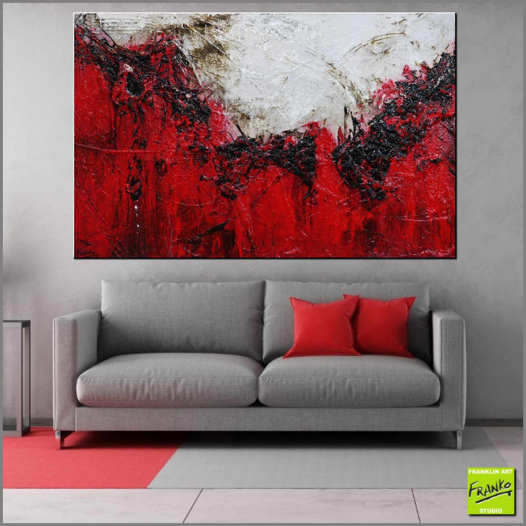 Scarlett Addiction 160cm x 100cm White Red Textured Abstract Painting (SOLD)-Abstract-[Franko_Artist]-[Australian_artist]-[Gold_Coast]-[Brisbane]-[modern]-[contemporary]-[original]-[Large_artwork]-[The_Block]-[Dream_Homes]-[ideas]-[Grand_Designs]-[Art_Lover]-Franklin Art Studio