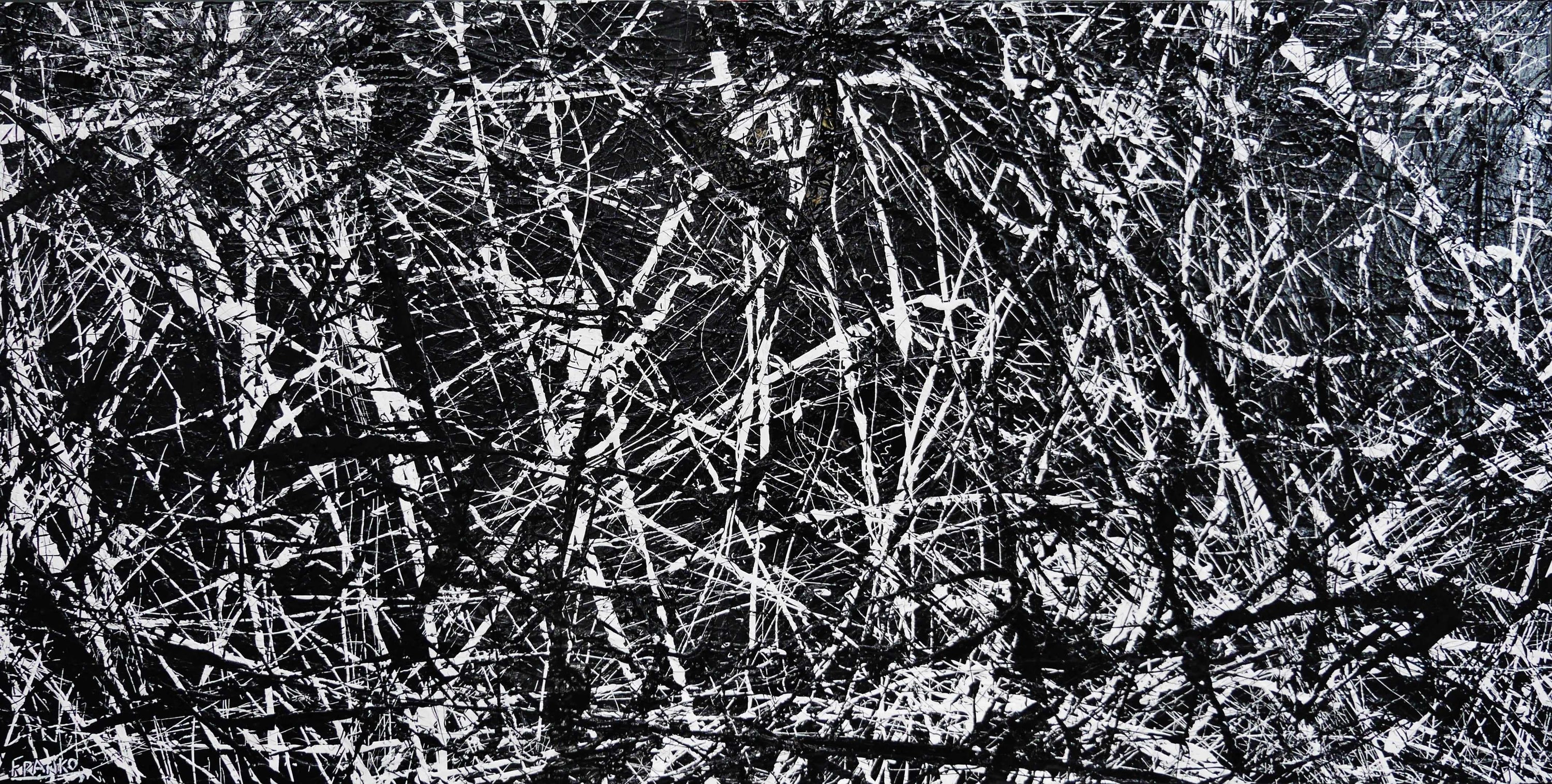 Scattergories 240cm x 120cm White Black Textured Abstract Painting (SOLD)-Abstract-[Franko_Artist]-[Australian_artist]-[Gold_Coast]-[Brisbane]-[modern]-[contemporary]-[original]-[Large_artwork]-Franklin Art Studio