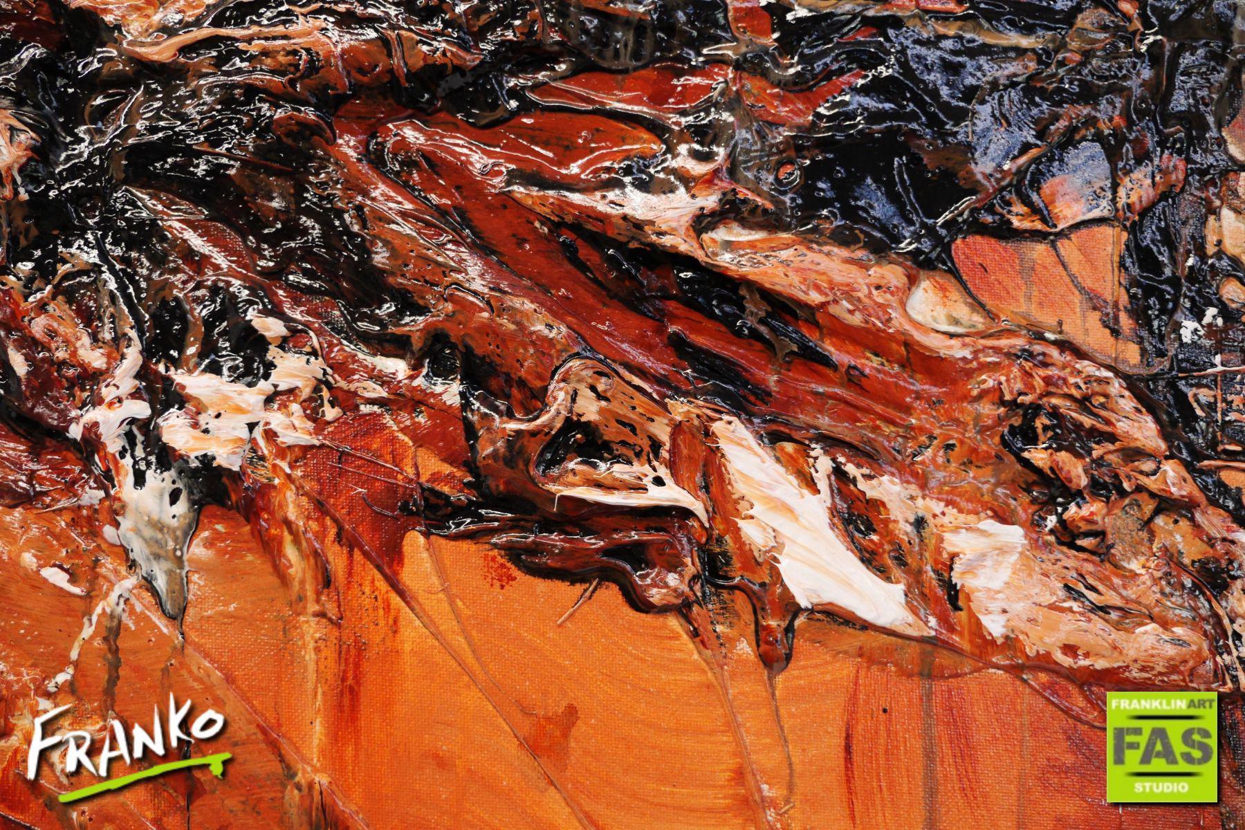 Scorched 200cm x 80cm Brown White Textured Abstract Painting (SOLD)