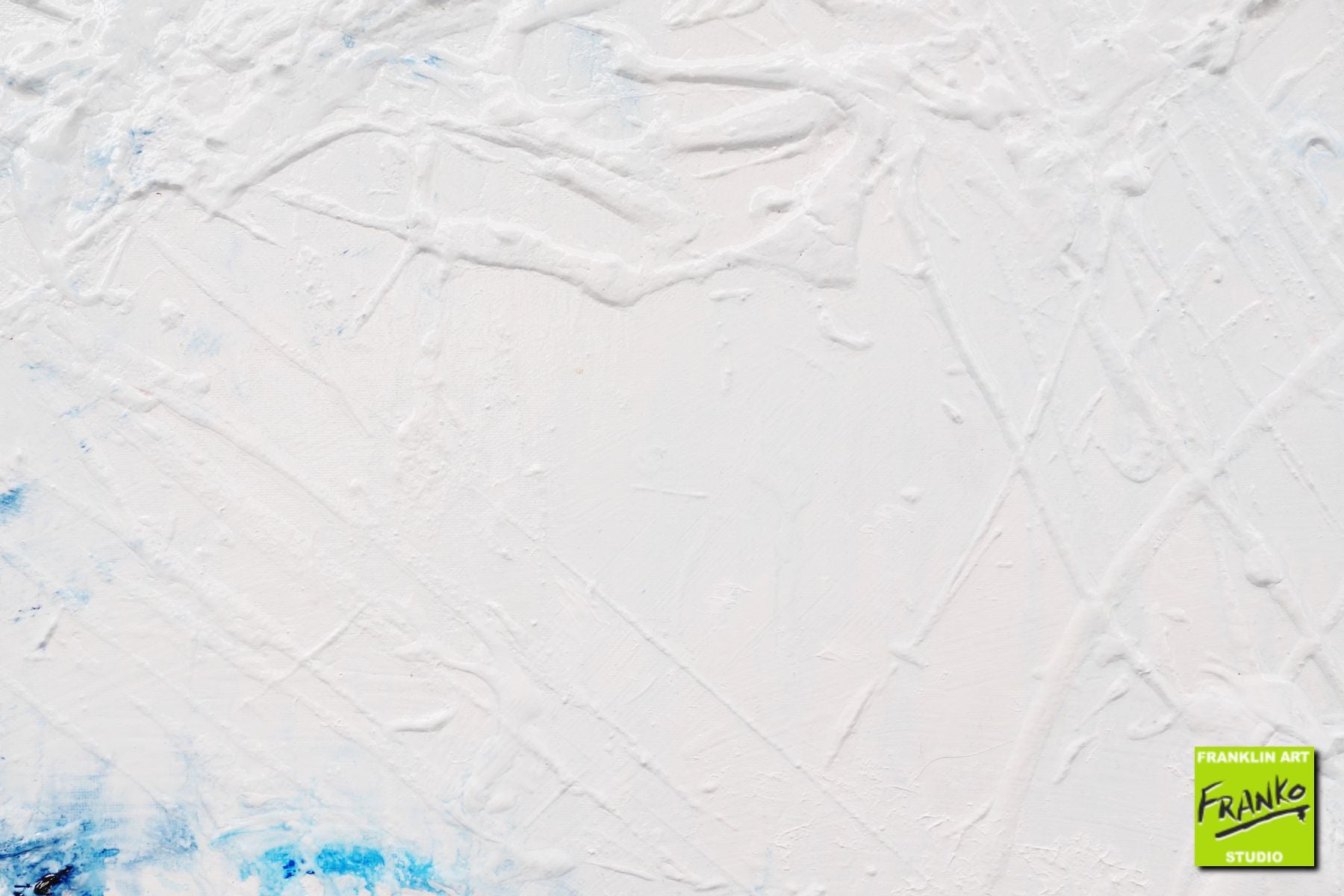 Sea Ice 160cm x 100cm White Blue Textured Abstract Painting (SOLD)