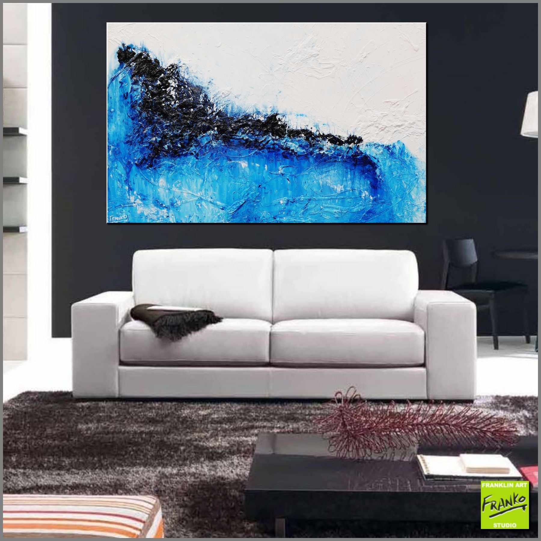 Sea Ice 160cm x 100cm White Blue Textured Abstract Painting (SOLD)-Abstract-[Franko_Artist]-[Australian_artist]-[Gold_Coast]-[Brisbane]-[modern]-[contemporary]-[original]-[Large_artwork]-[The_Block]-[Dream_Homes]-[ideas]-[Grand_Designs]-[Art_Lover]-Franklin Art Studio