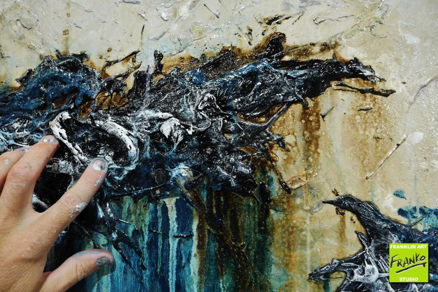Seaside Escapade 160cm x 100cm Green Cream Textured Abstract Painting (SOLD)-[Franko]-[Artist]-[Australia]-[Painting]-Franklin Art Studio