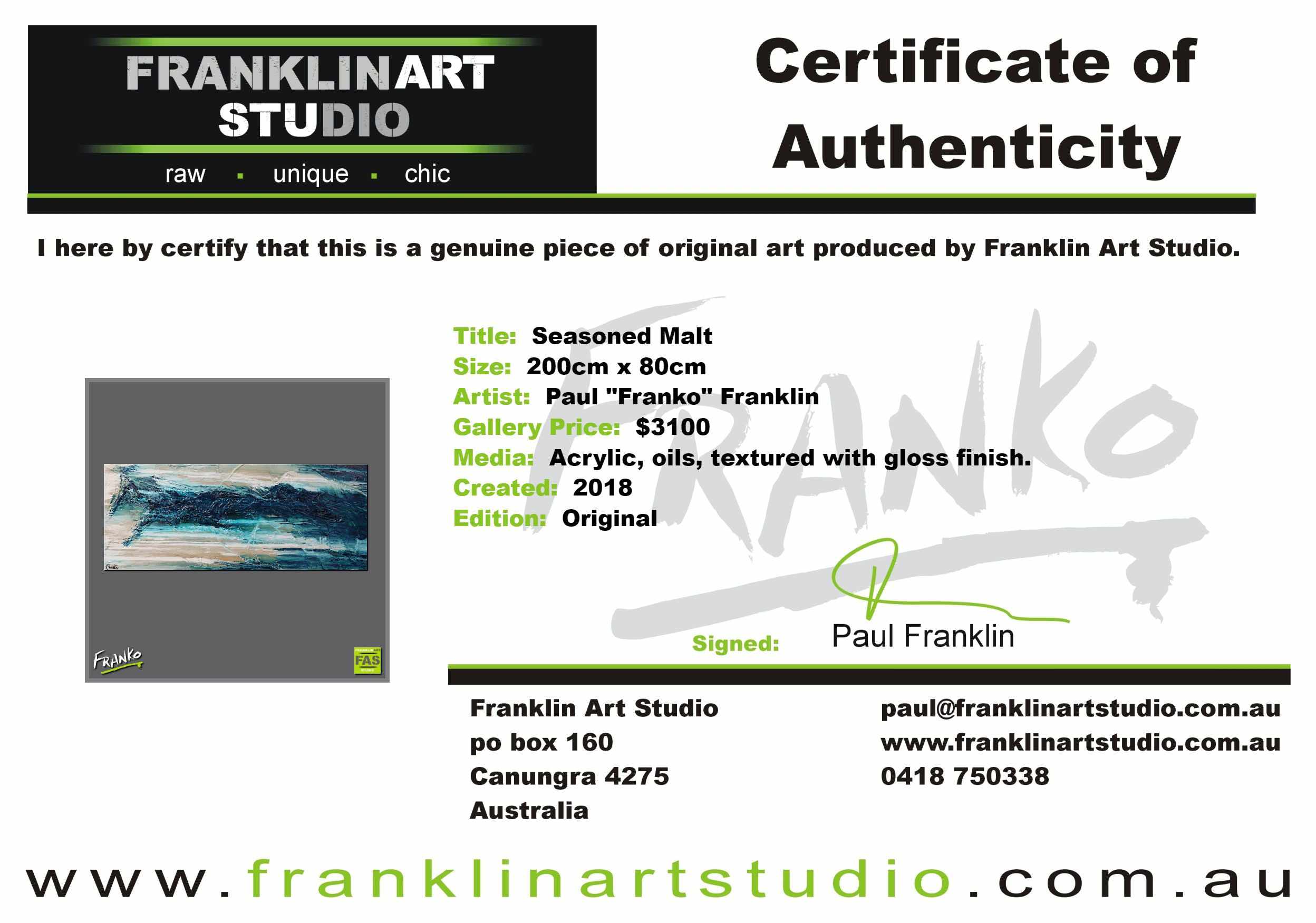 Seasoned Malt 200cm x 80cm Cream White Blue Textured Abstract Painting (SOLD)-Abstract-[Franko_Artist]-[The_Block]-[Dream_Homes]-[ideas]-[Grand_Designs]-[Art_Lover]-Franklin Art Studio